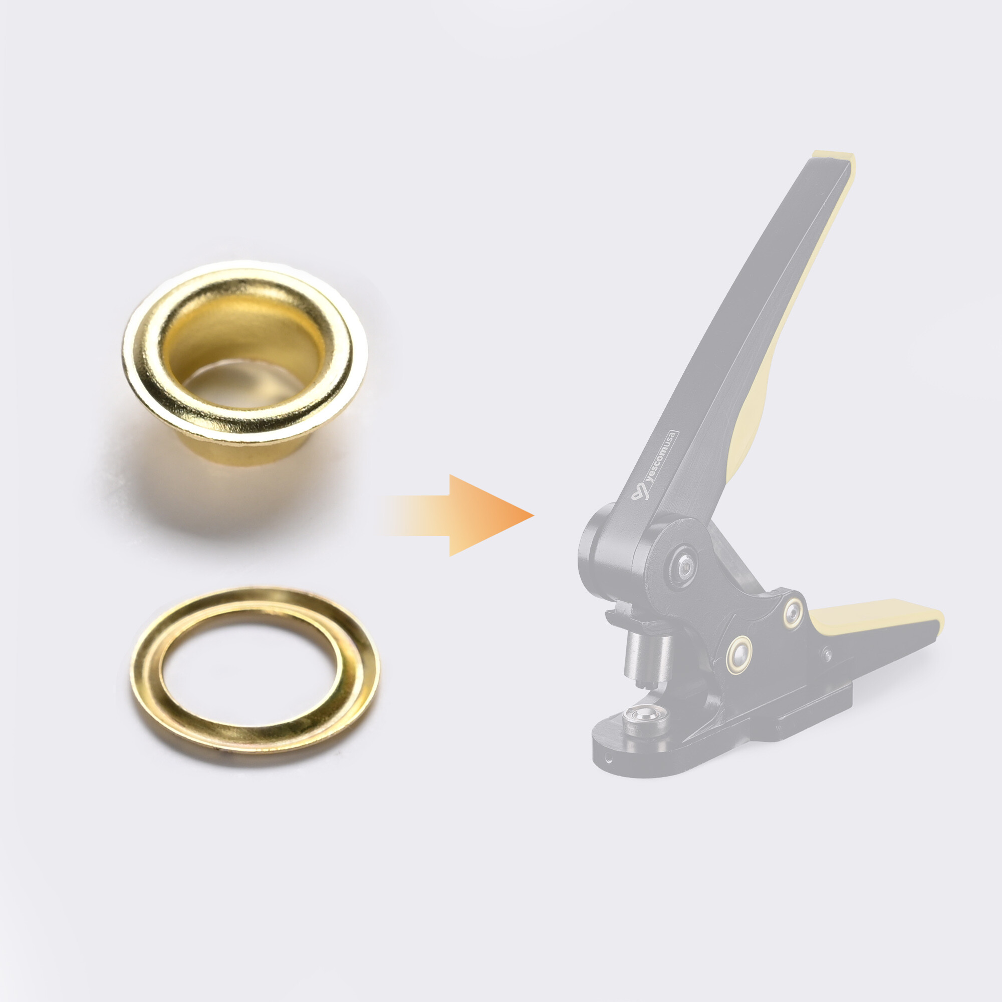 Yescom 7/32" 3/8" 1/2" Rust-proof Grommet Kits Solid Brass Eyelets Washers
