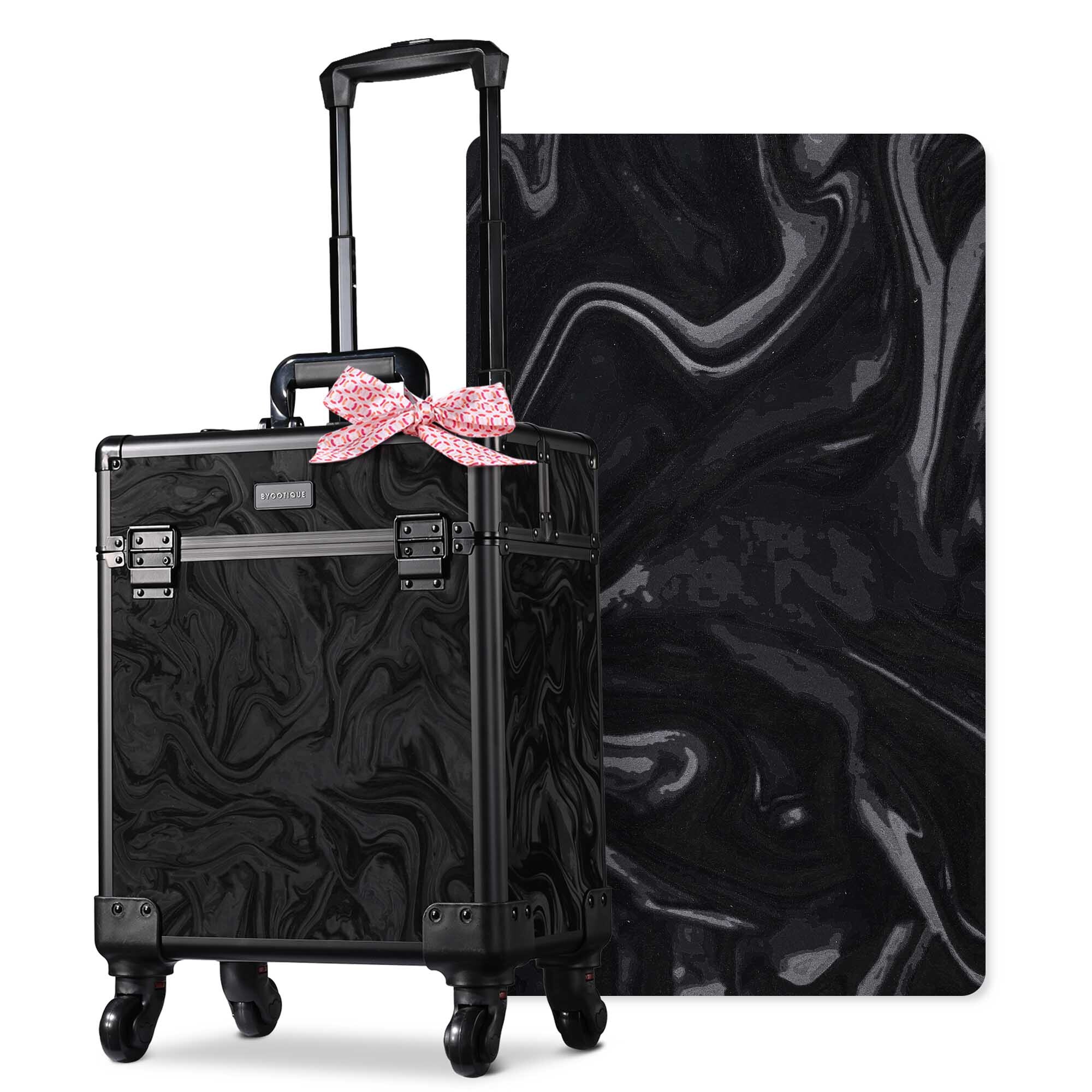 Byootique Rolling Makeup Train Case Cosmetic Trolley Organizer Salon - Picture 6 of 20