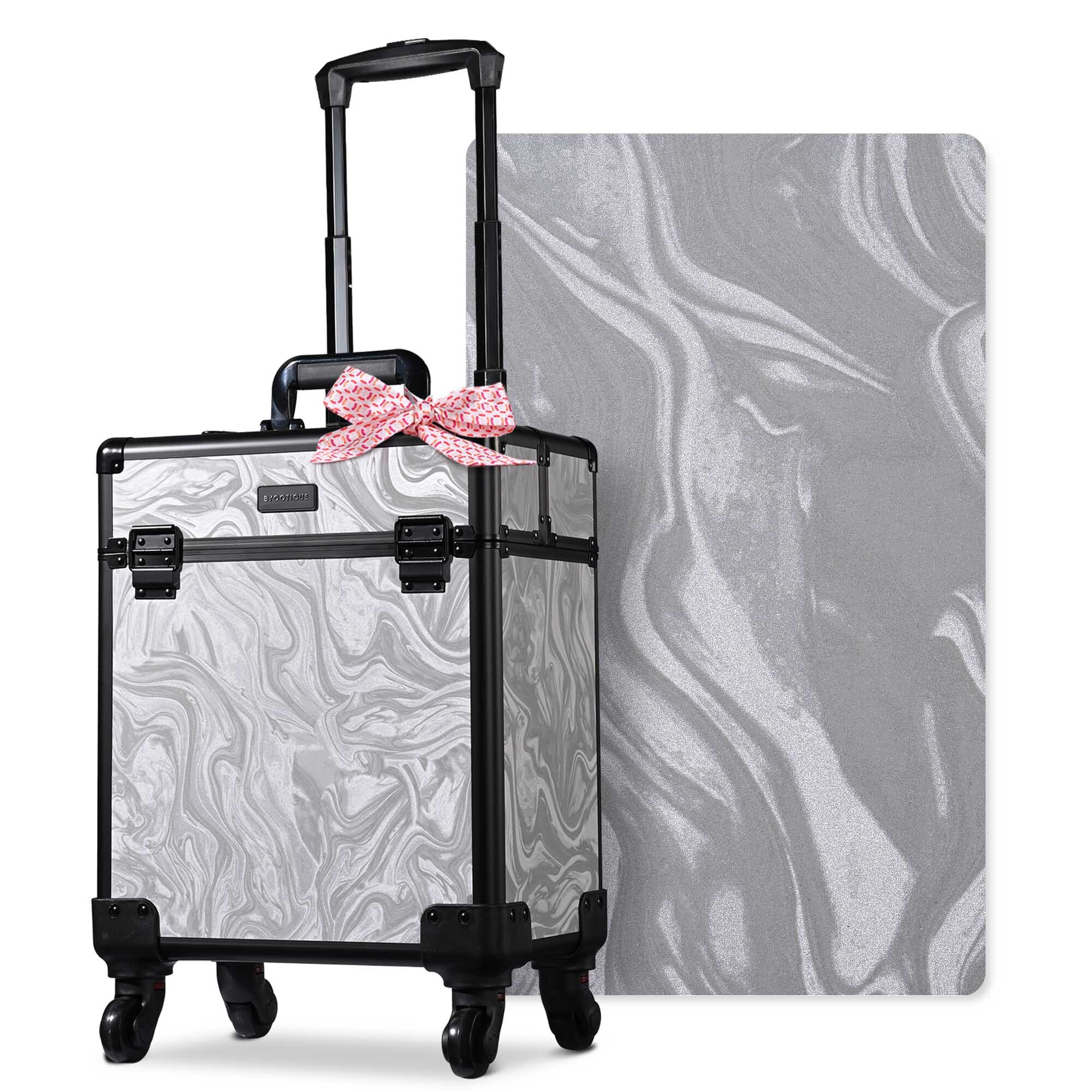 Byootique Rolling Makeup Train Case Cosmetic Trolley Organizer Salon - Picture 11 of 20