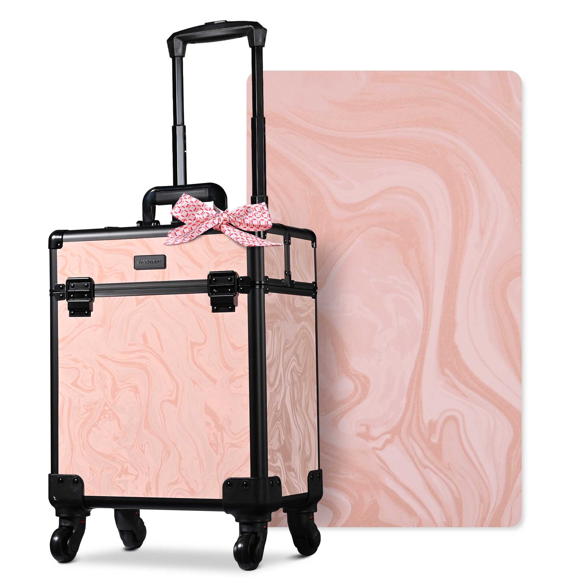 Byootique Rolling Makeup Train Case Cosmetic Trolley Organizer Salon - Picture 16 of 20