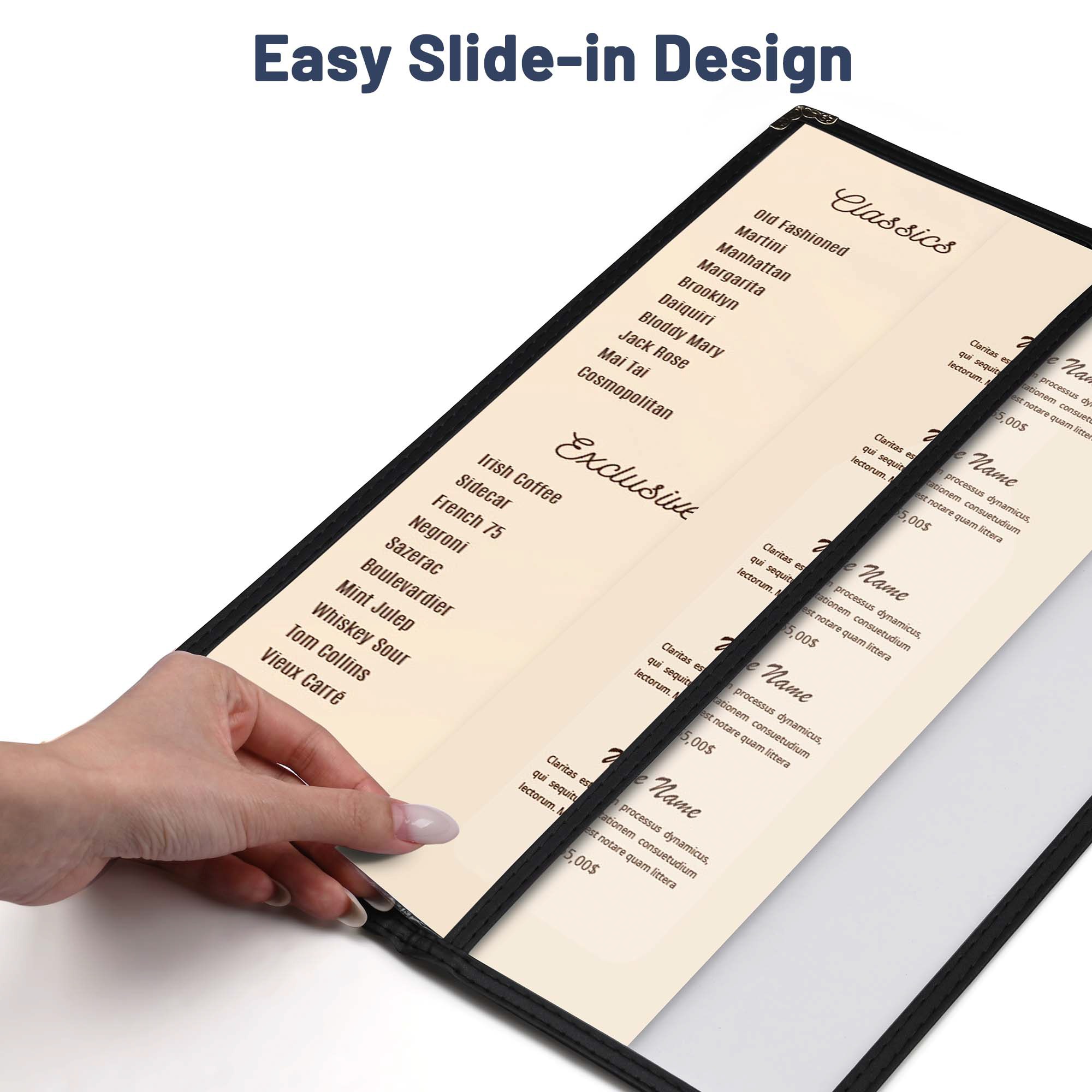 WeChef 30 Pcs Restaurant Menu Covers 4.25 x 11