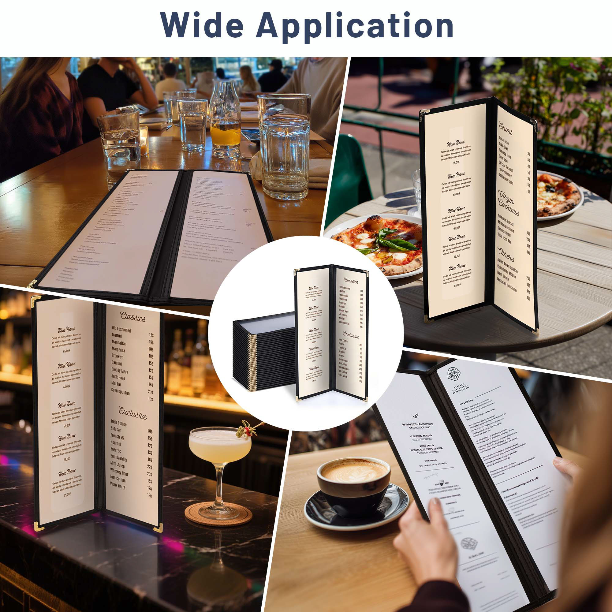 WeChef 30 Pcs Restaurant Menu Covers 4.25 x 11