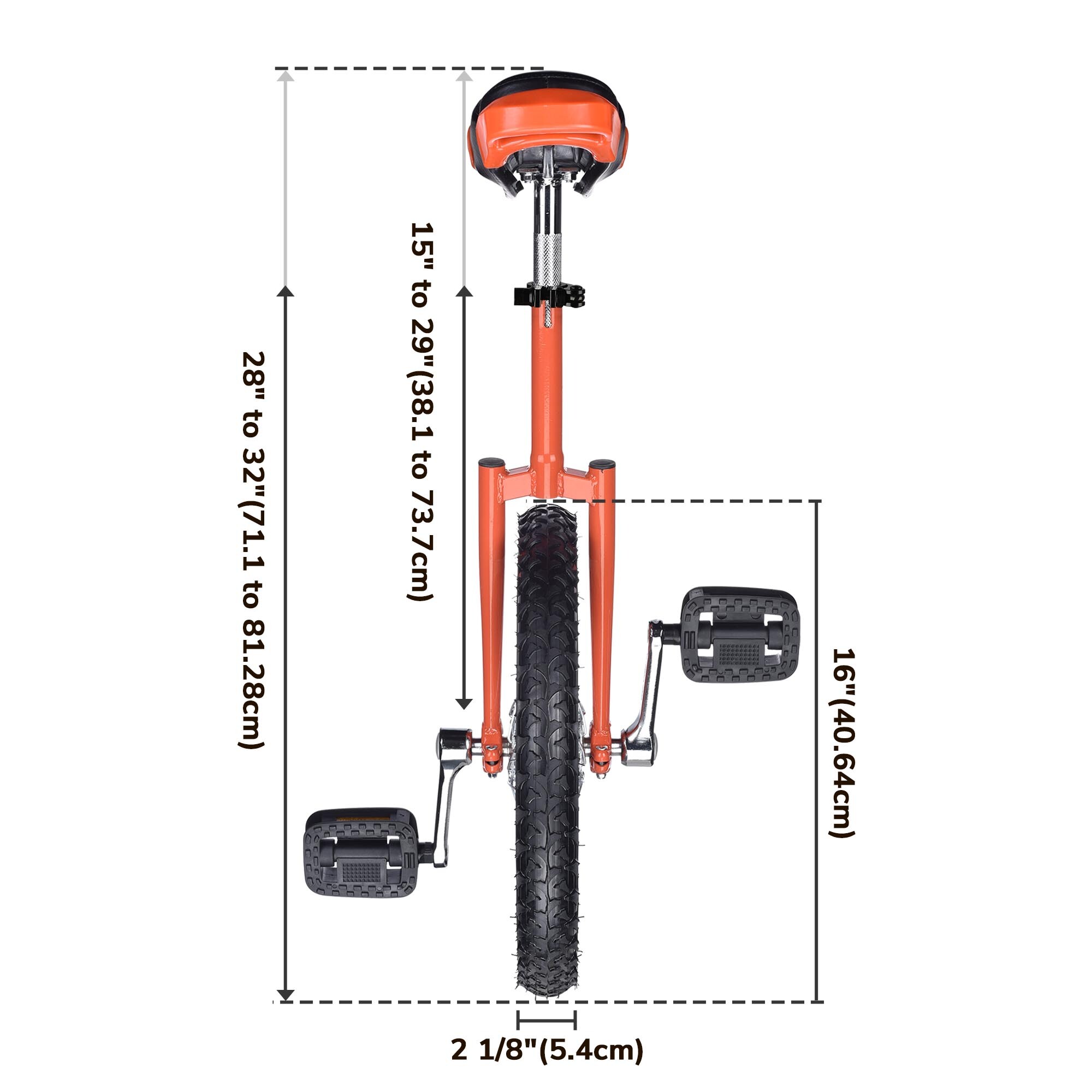 16 In Wheel Unicycle Skidproof Mountain Tire Cycling Sports