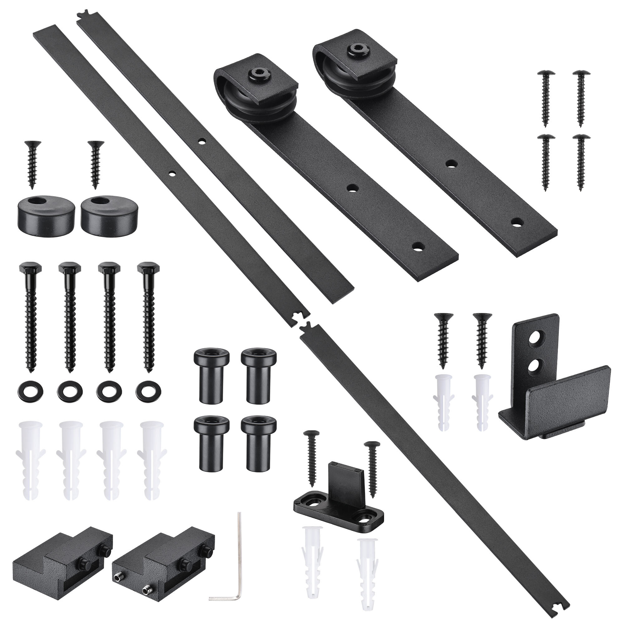 4 Ft 5 Ft Mini Sliding Single Barn Door Hardware Roller Track Kit Cabinet Closet - Picture 2 of 11