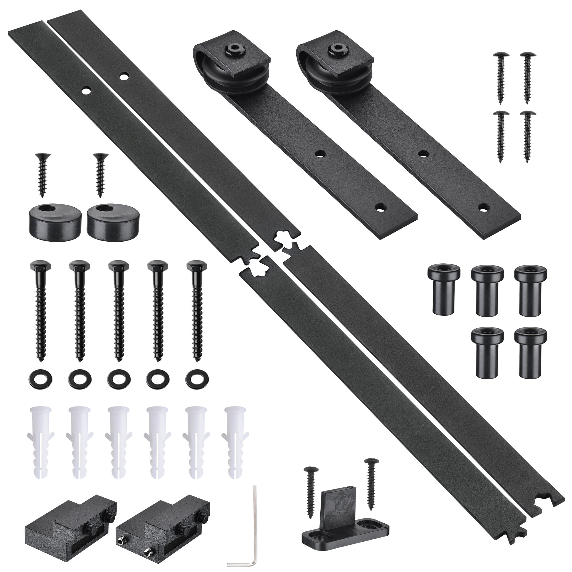 4 Ft 5 Ft Mini Sliding Single Barn Door Hardware Roller Track Kit Cabinet Closet - Picture 7 of 11