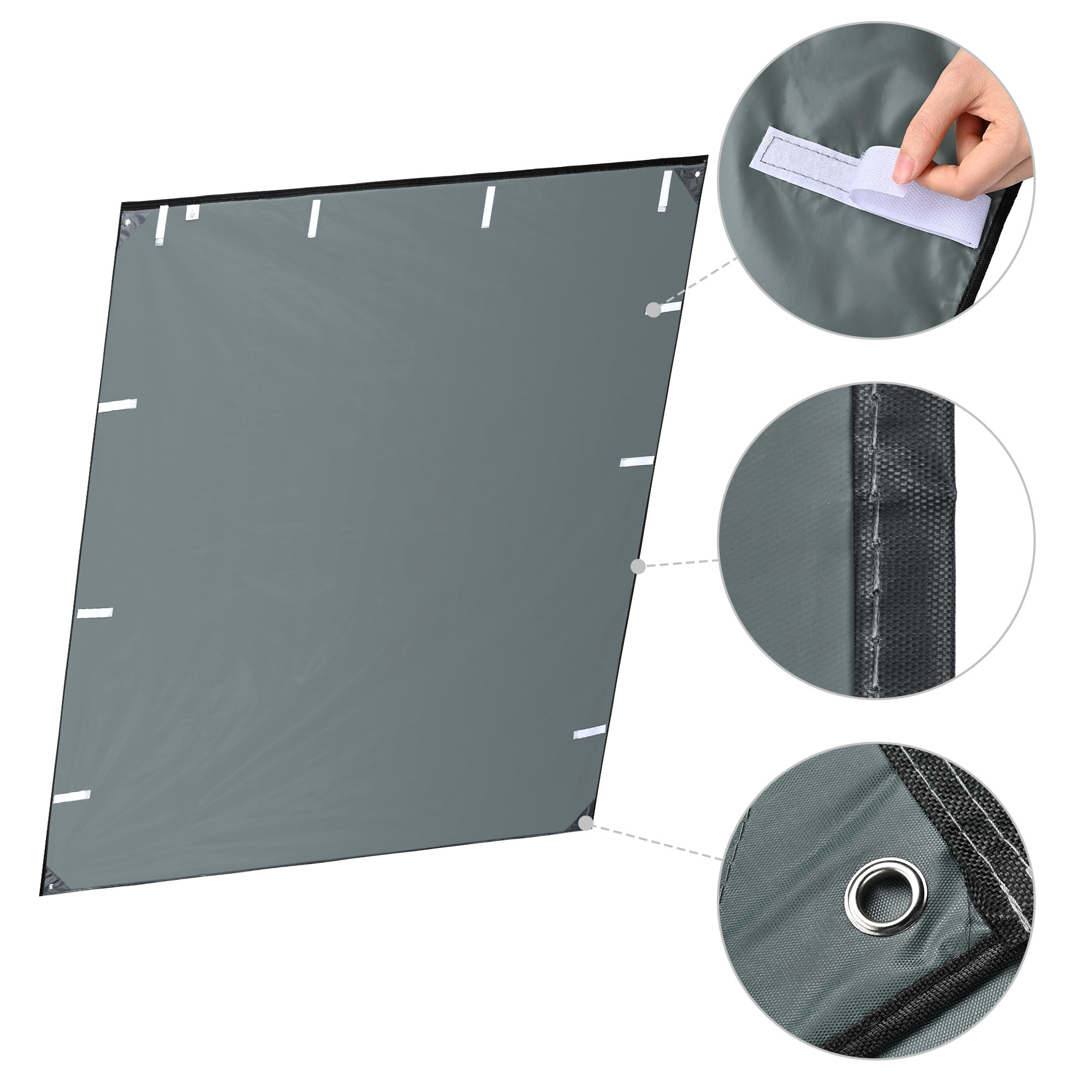 Apluschoice 6.4x6.7 Ft RV Awning Side Wall for Car Side Awning Rooftop Tent UV - Picture 9 of 10