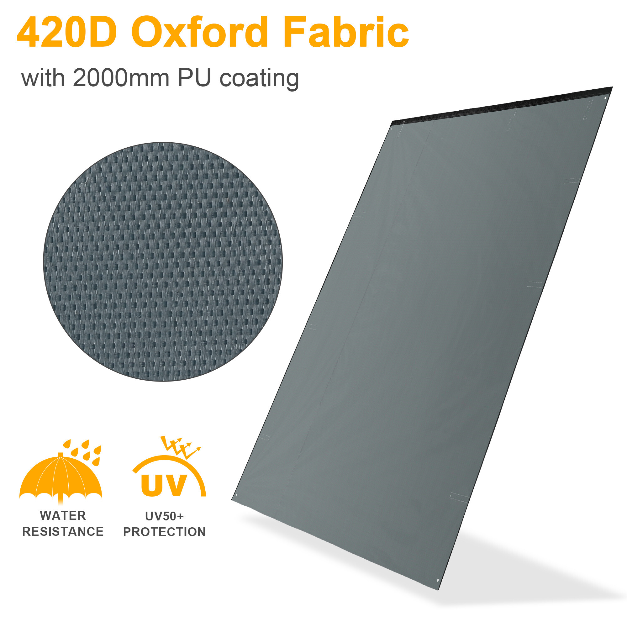 Apluschoice 6.4x6.7 Ft RV Awning Side Wall for Car Side Awning Rooftop Tent UV - Picture 4 of 10