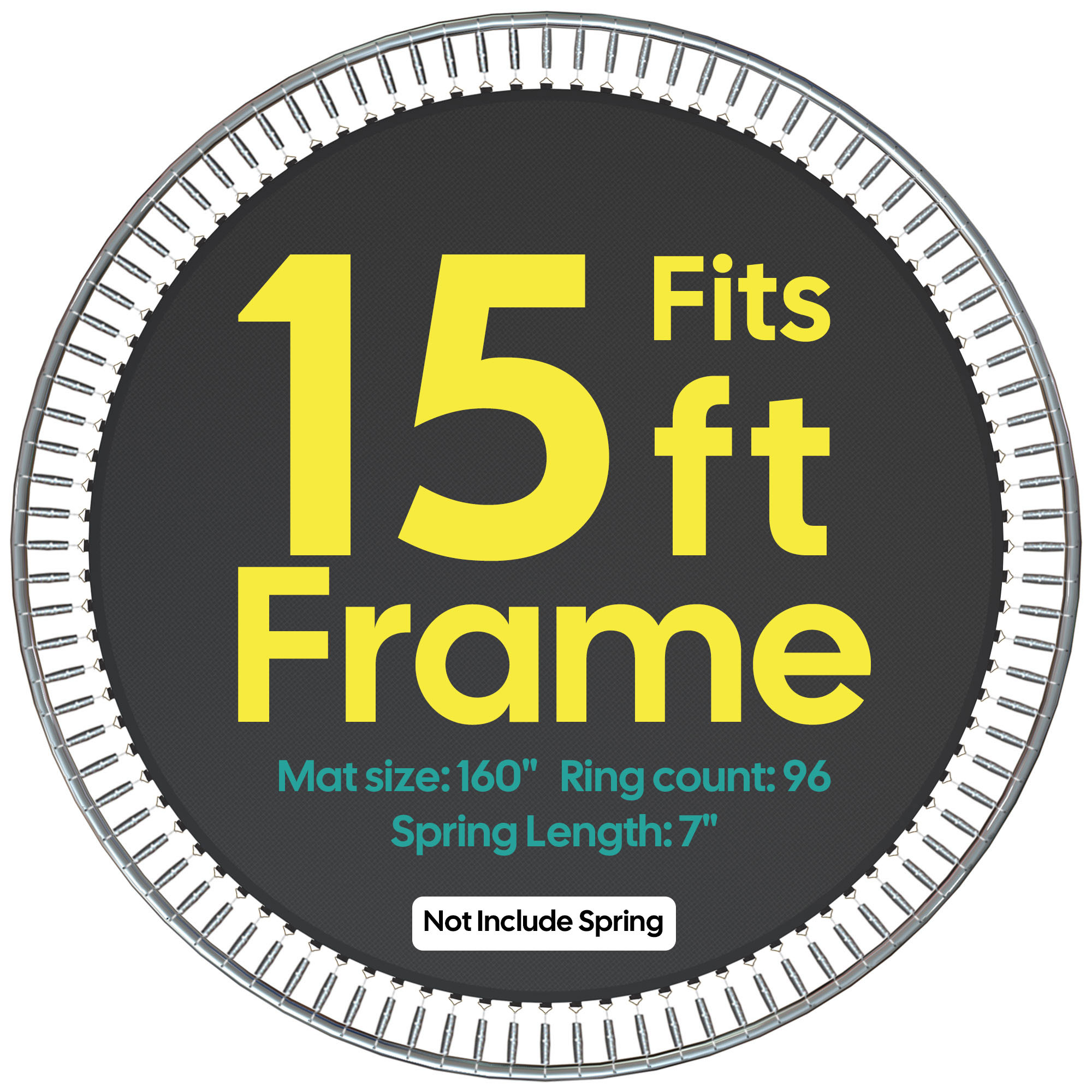 12' 13' 14' 15' Round Trampoline Mat Replacement 72-96 Rings 5.5" 7" 8.5" Spring - Picture 26 of 30