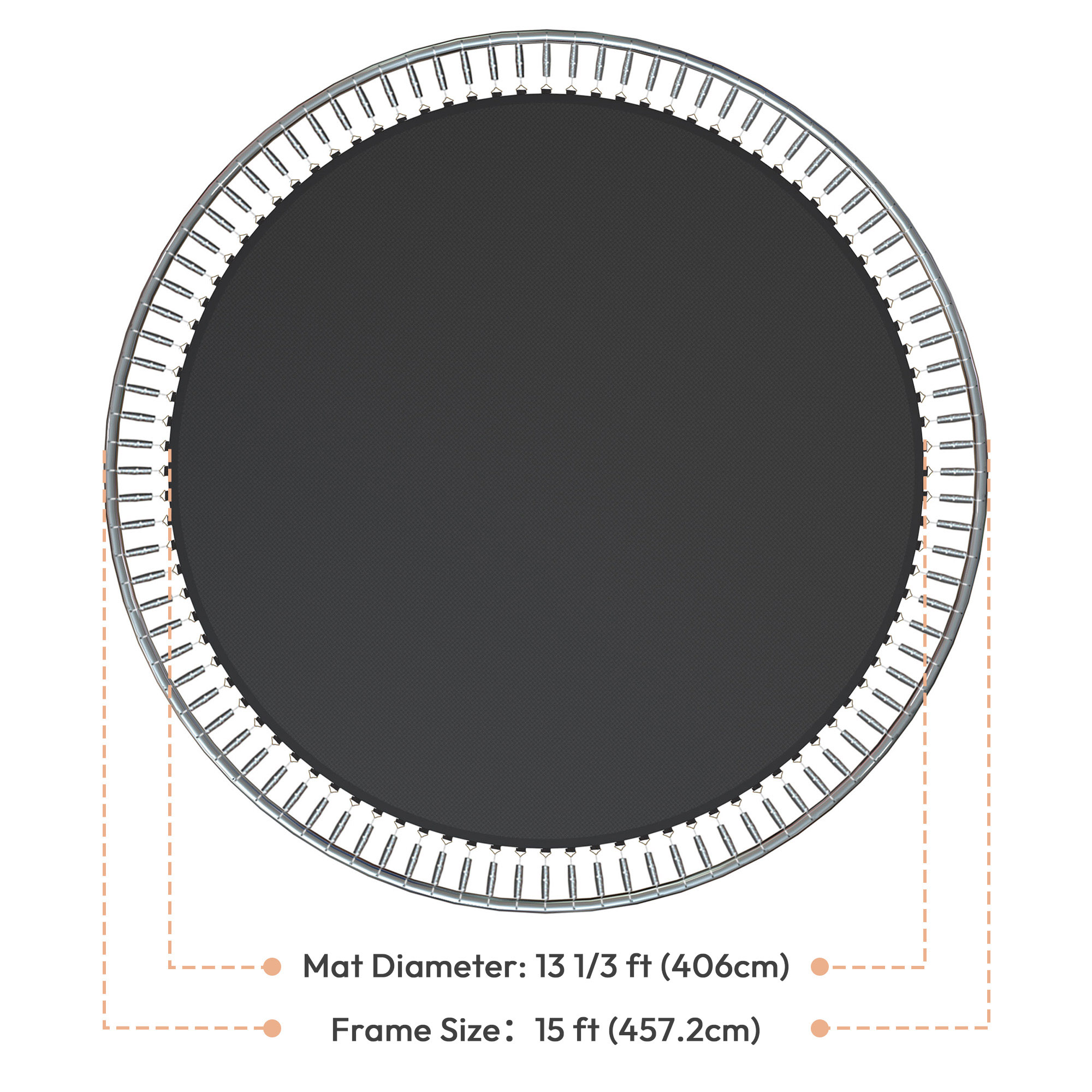 12' 13' 14' 15' Round Trampoline Mat Replacement 72-96 Rings 5.5" 7" 8.5" Spring - Picture 27 of 30