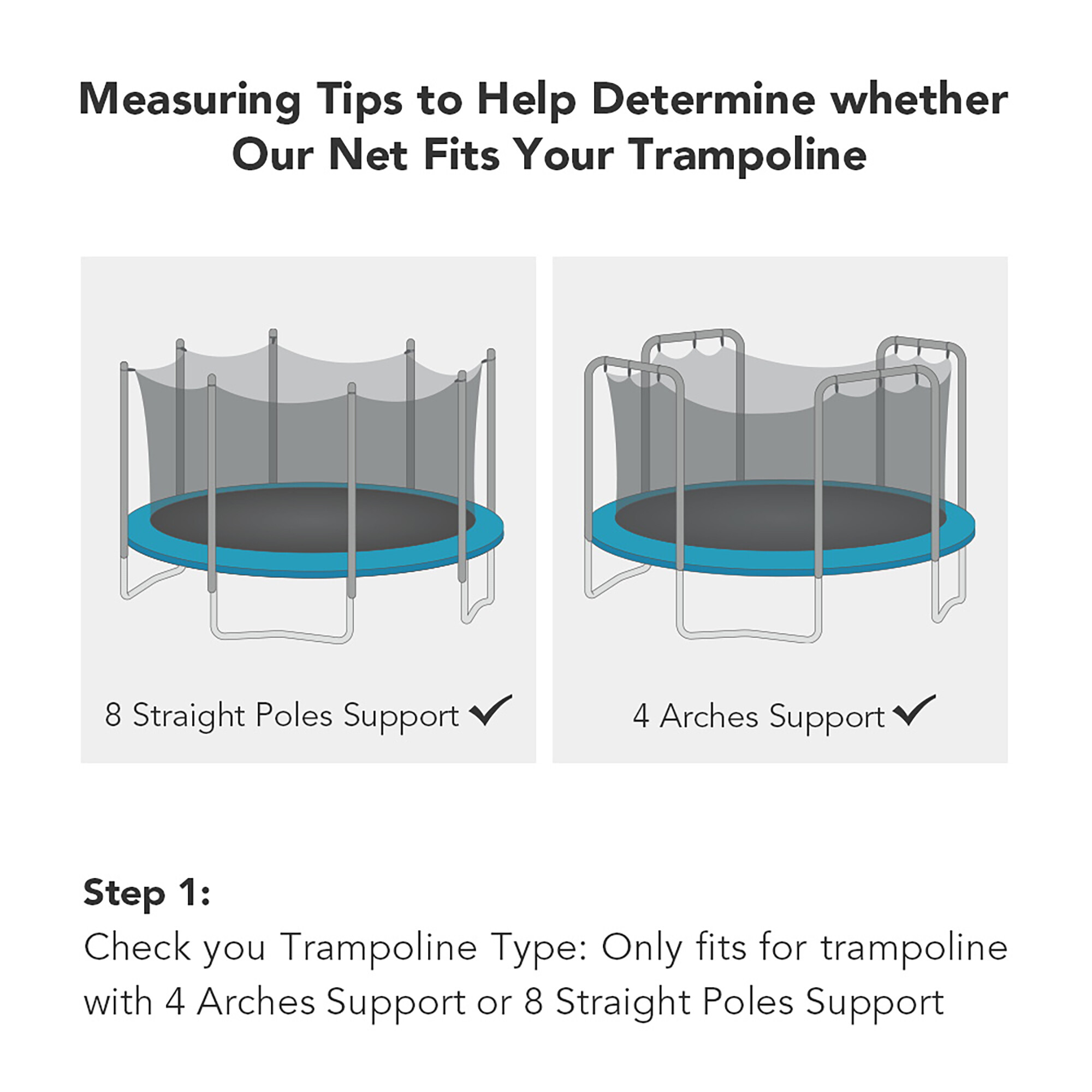 12/13/14/15ft Trampoline Enclosure Net Replacement Safety Netting For 6/8 Pole - Picture 8 of 20