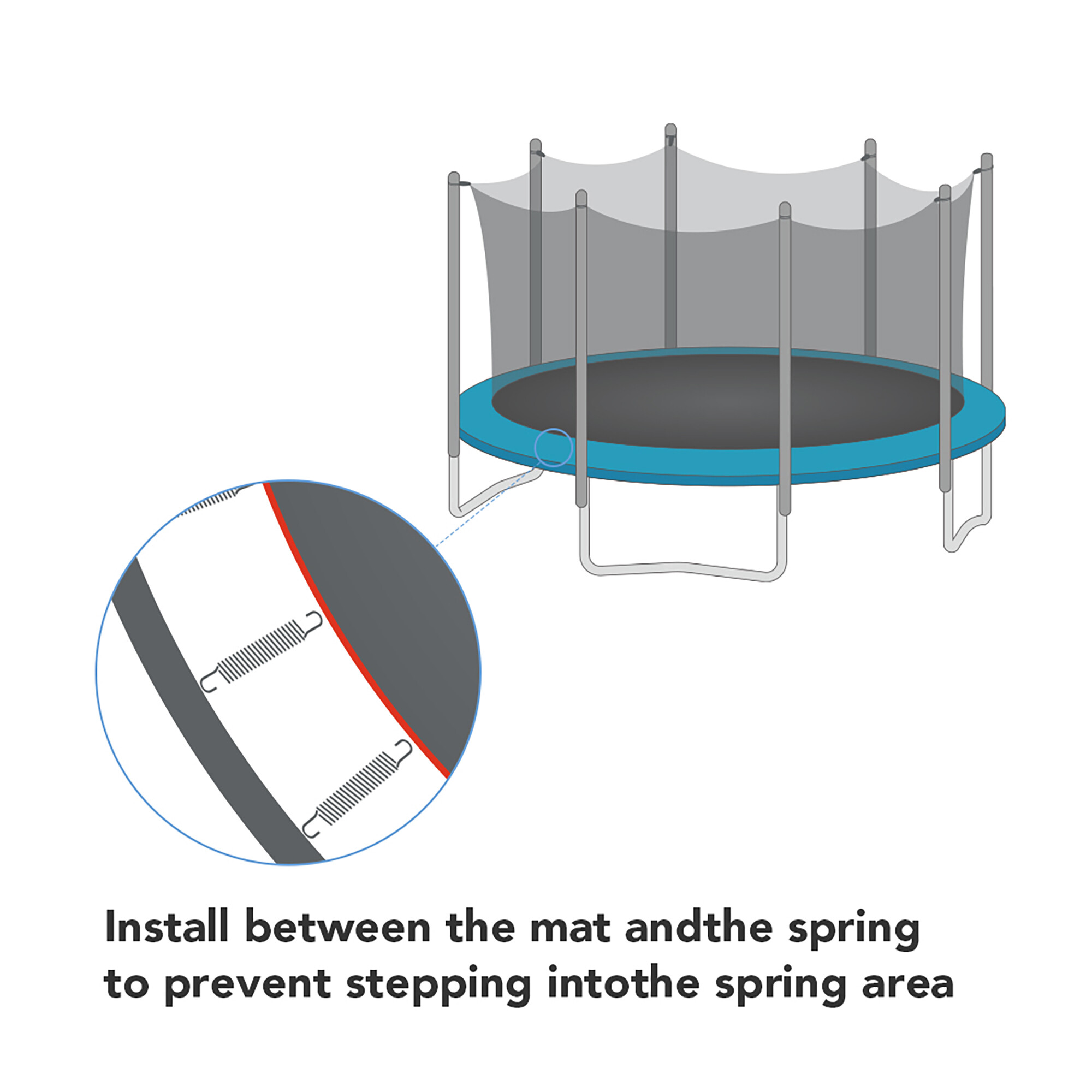 12/13/14/15ft Trampoline Enclosure Net Replacement Safety Netting For 6/8 Pole - Picture 10 of 20