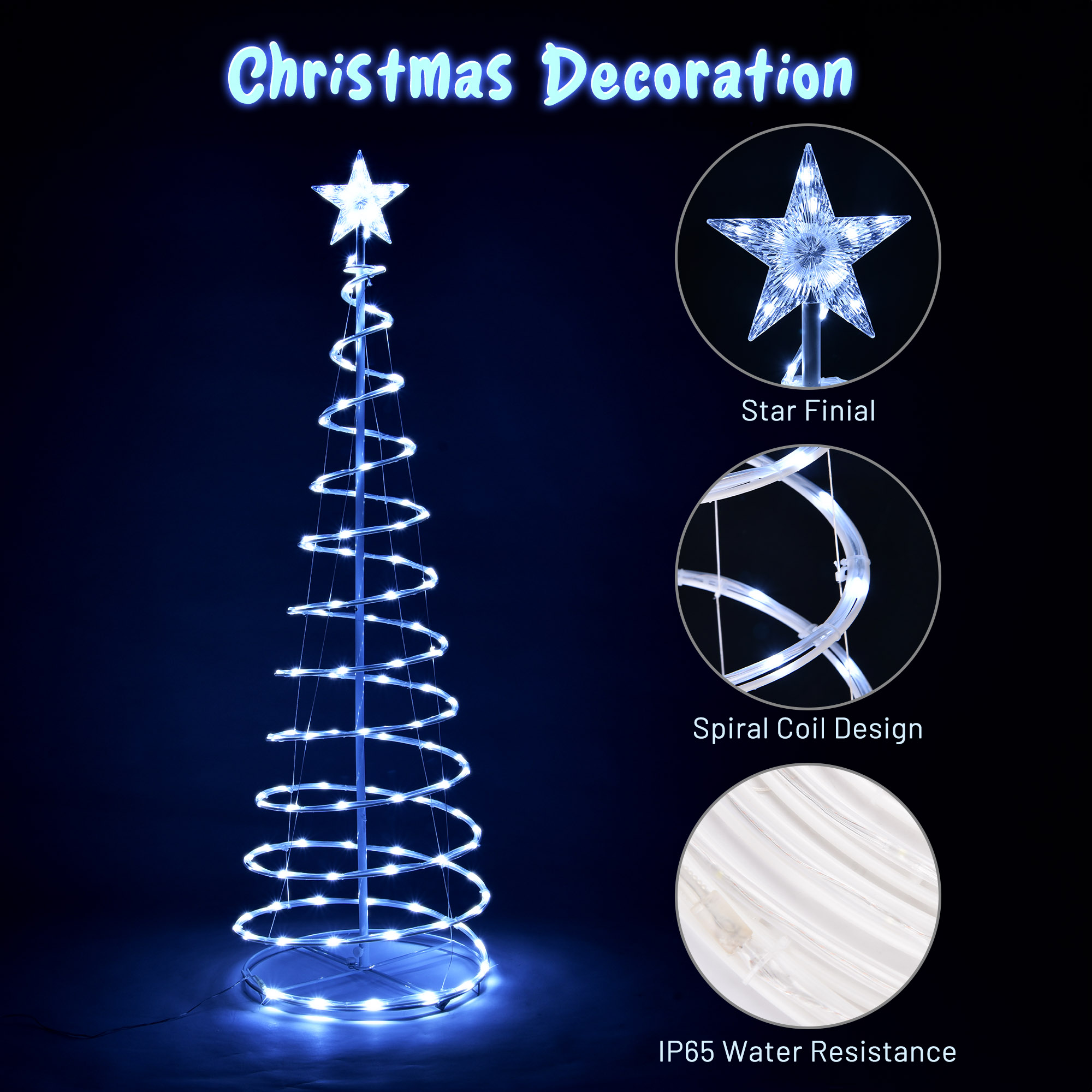 Yescom Luminoso Spirale Albero di Natale Luce Giardino Esterno Decorazione Festa - Foto 18 di 45