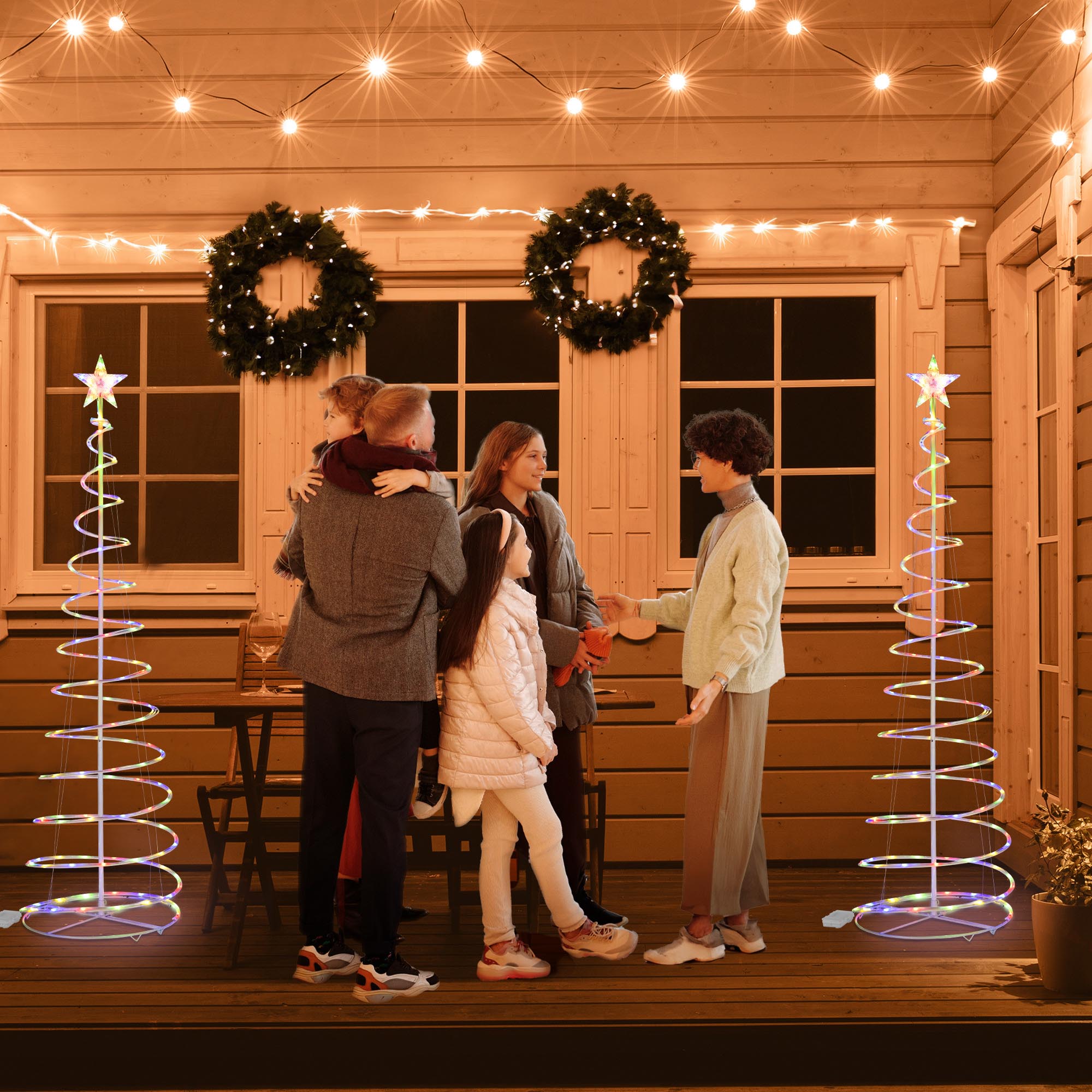 Yescom Luminoso Spirale Albero di Natale Luce Giardino Esterno Decorazione Festa - Foto 37 di 45