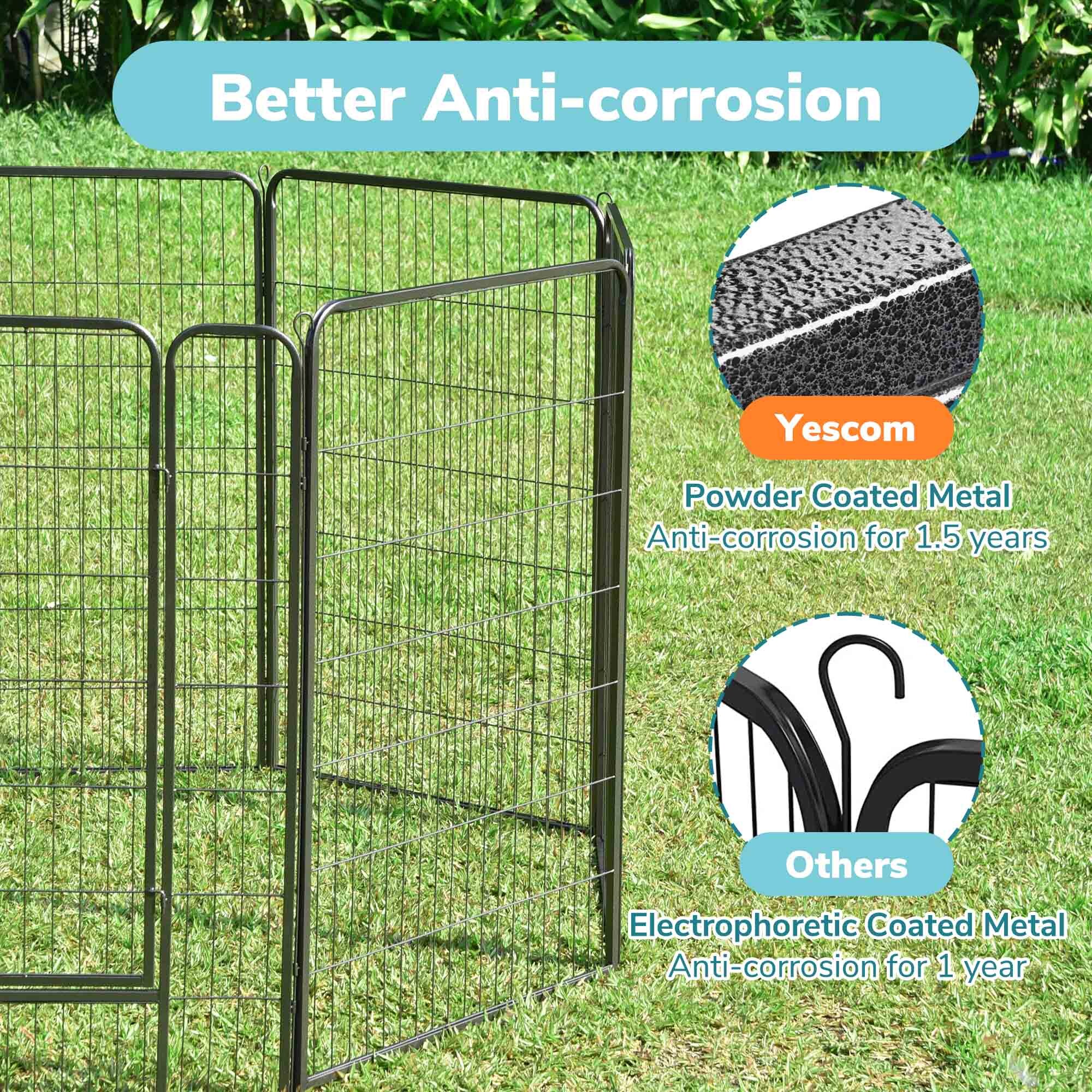 Folding Pet Playpen Dog Metal Outdoor Exercise Barrier Fence 40" 45" Tall Crate - Picture 22 of 40