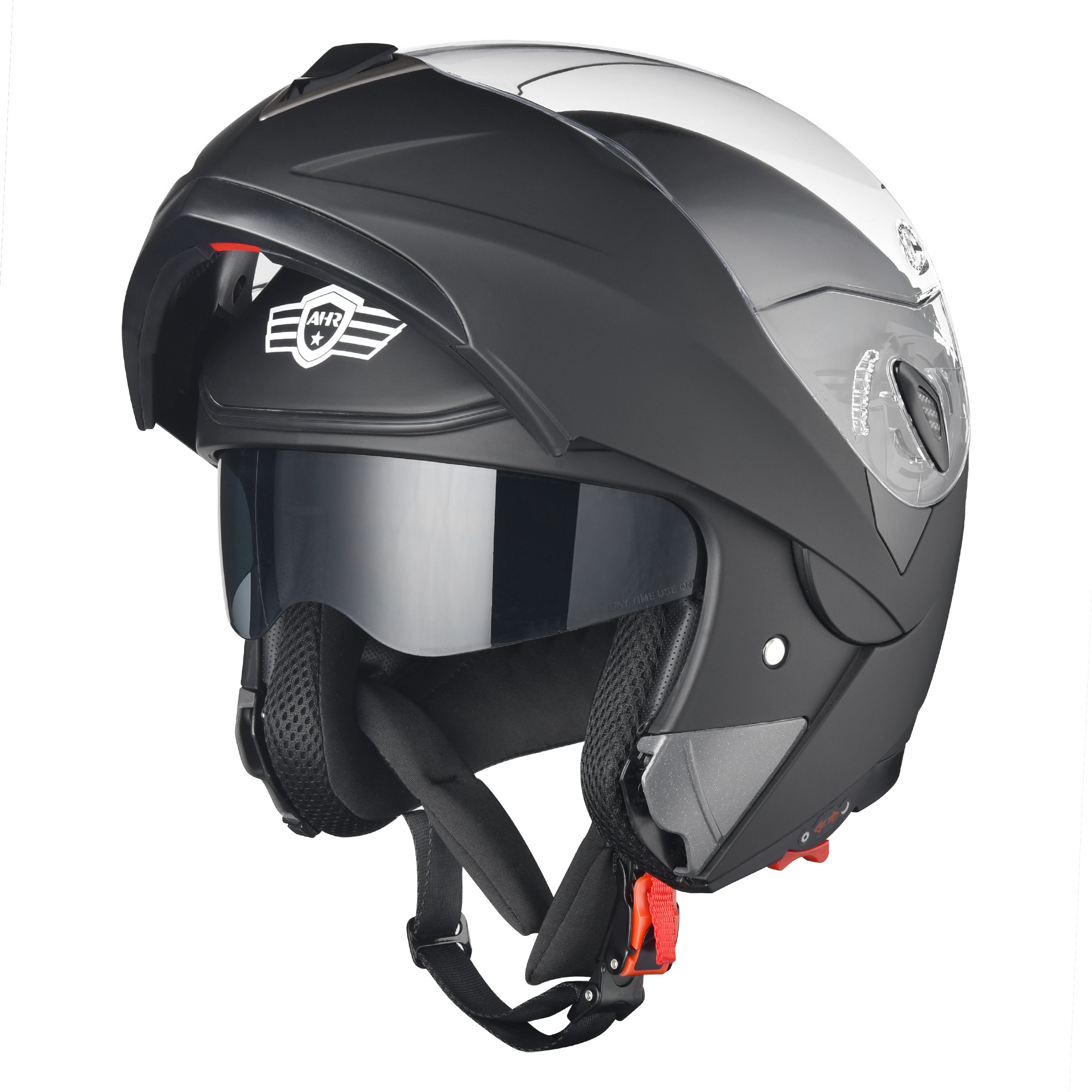 AHR Modular Full Face Motorcycle Helmet Flip up Dual Visor Motocross DOT  M/L/XL | eBay