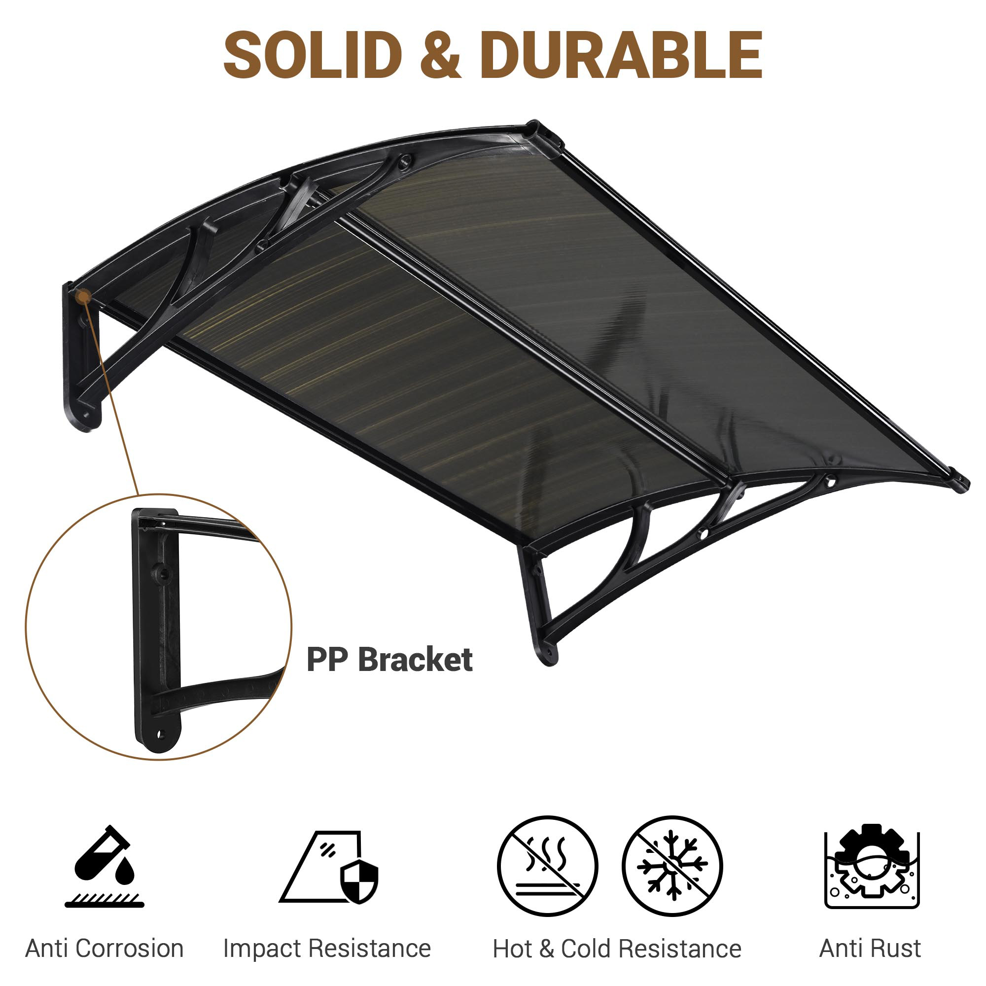 Fenster Markise Tür Vordach Regenschutz UV Schutz Polycarbonat - Bild 10 von 20