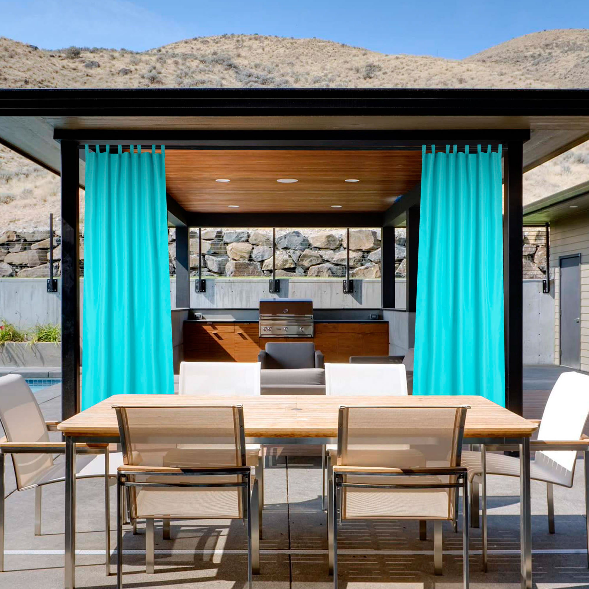 Yescom 20-Pack 54"x96"/108"/120" Outdoor Curtain Panel UV Patio Pergola Corridor - Picture 12 of 15