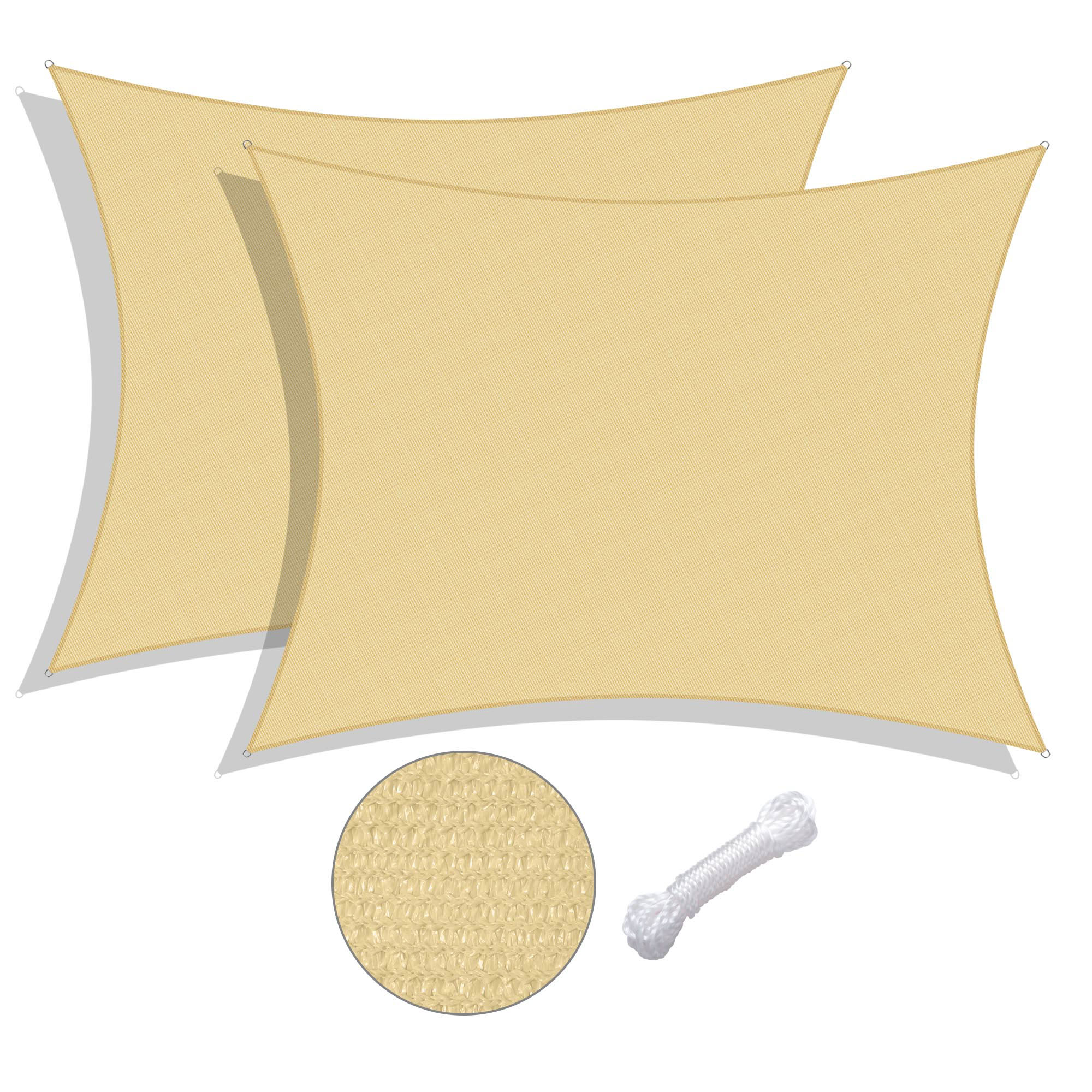 Yescom Sun Shade Sail Outdoor Top Canopy Patio 11' 16.5' Triangle 18' Square - Picture 2 of 165