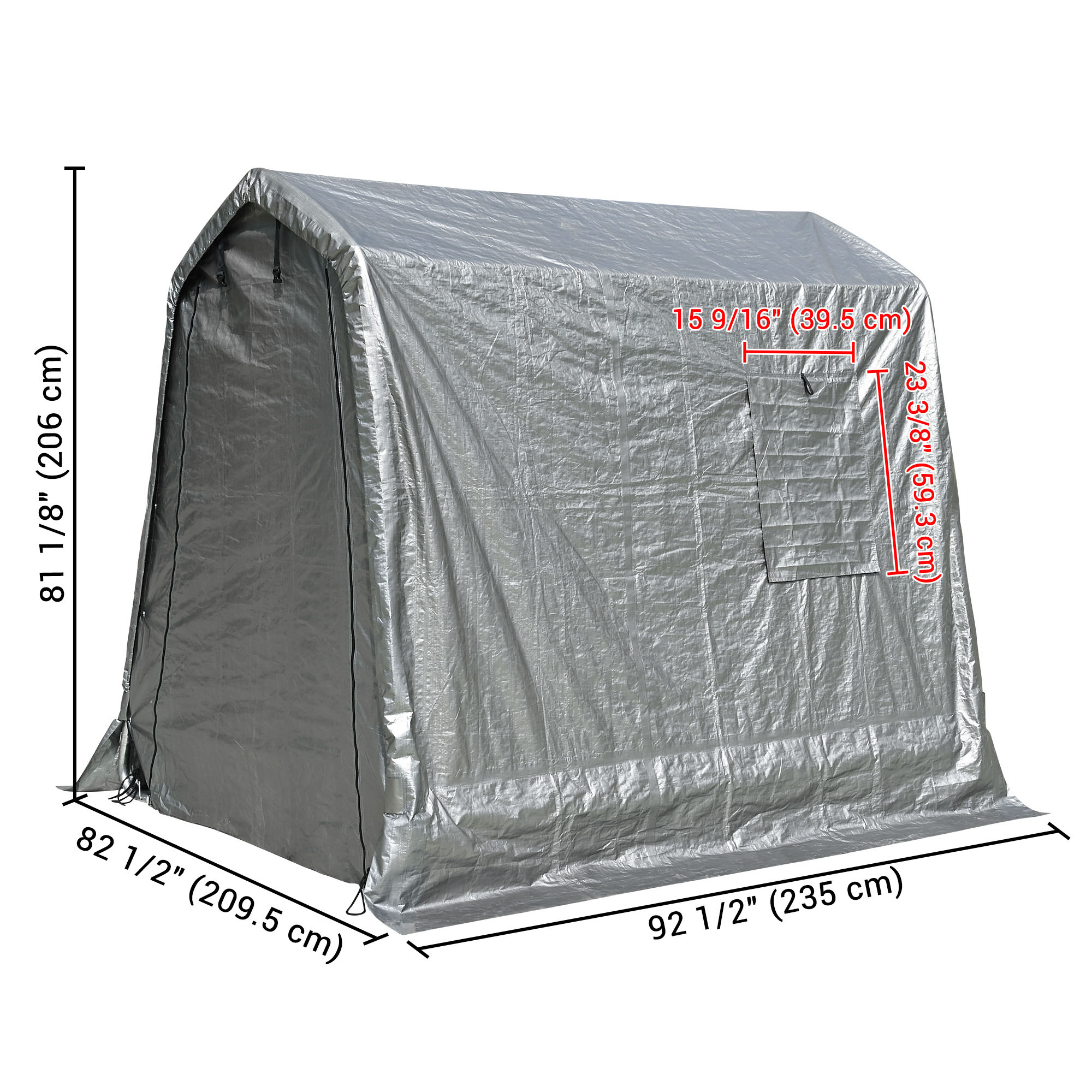 6x8 Ft Portable Storage Shed Shelter Garage Carport Canopy Outdoor Motorcycle - Bild 8 von 10