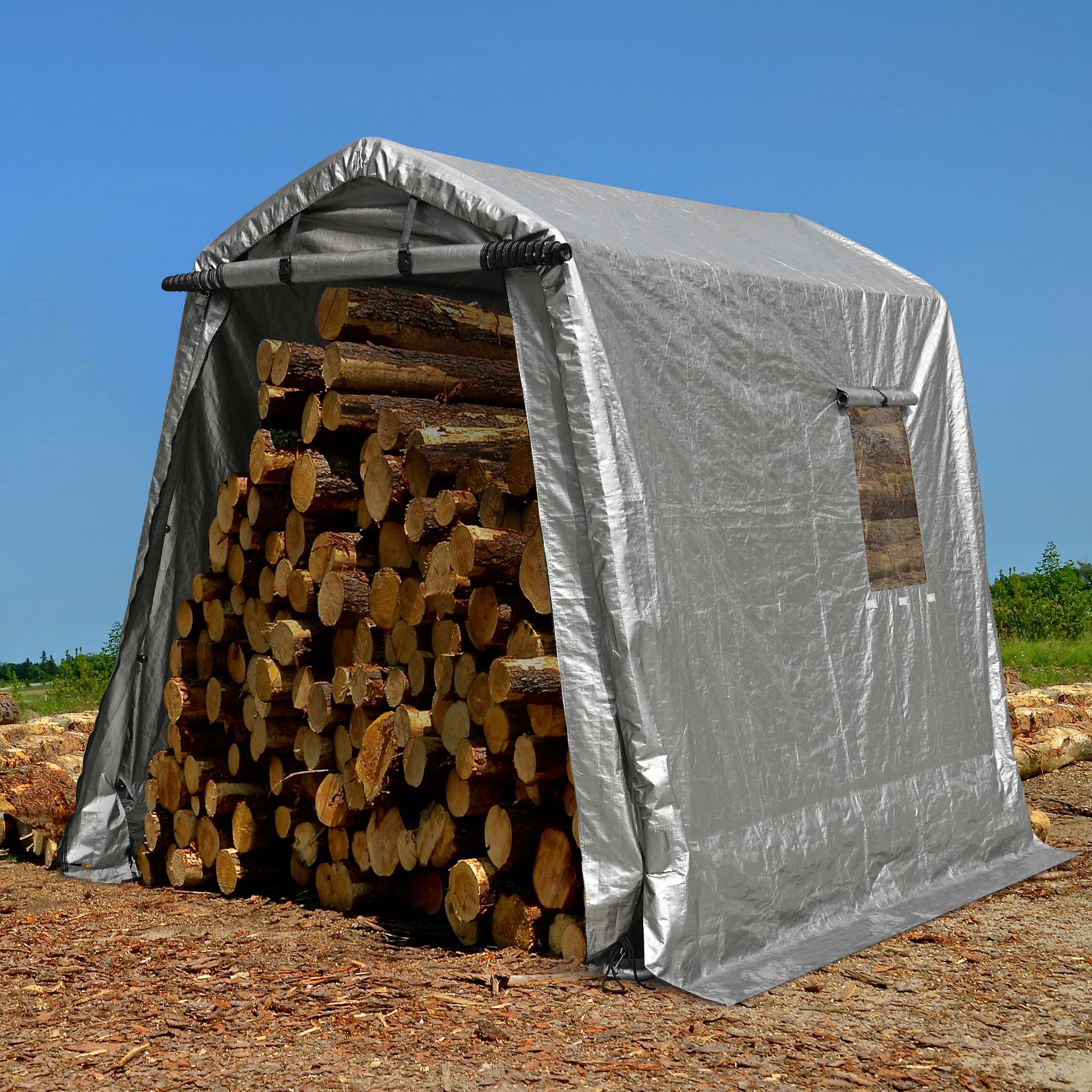 6x8 Ft Portable Storage Shed Shelter Garage Carport Canopy Outdoor Motorcycle - Bild 9 von 10