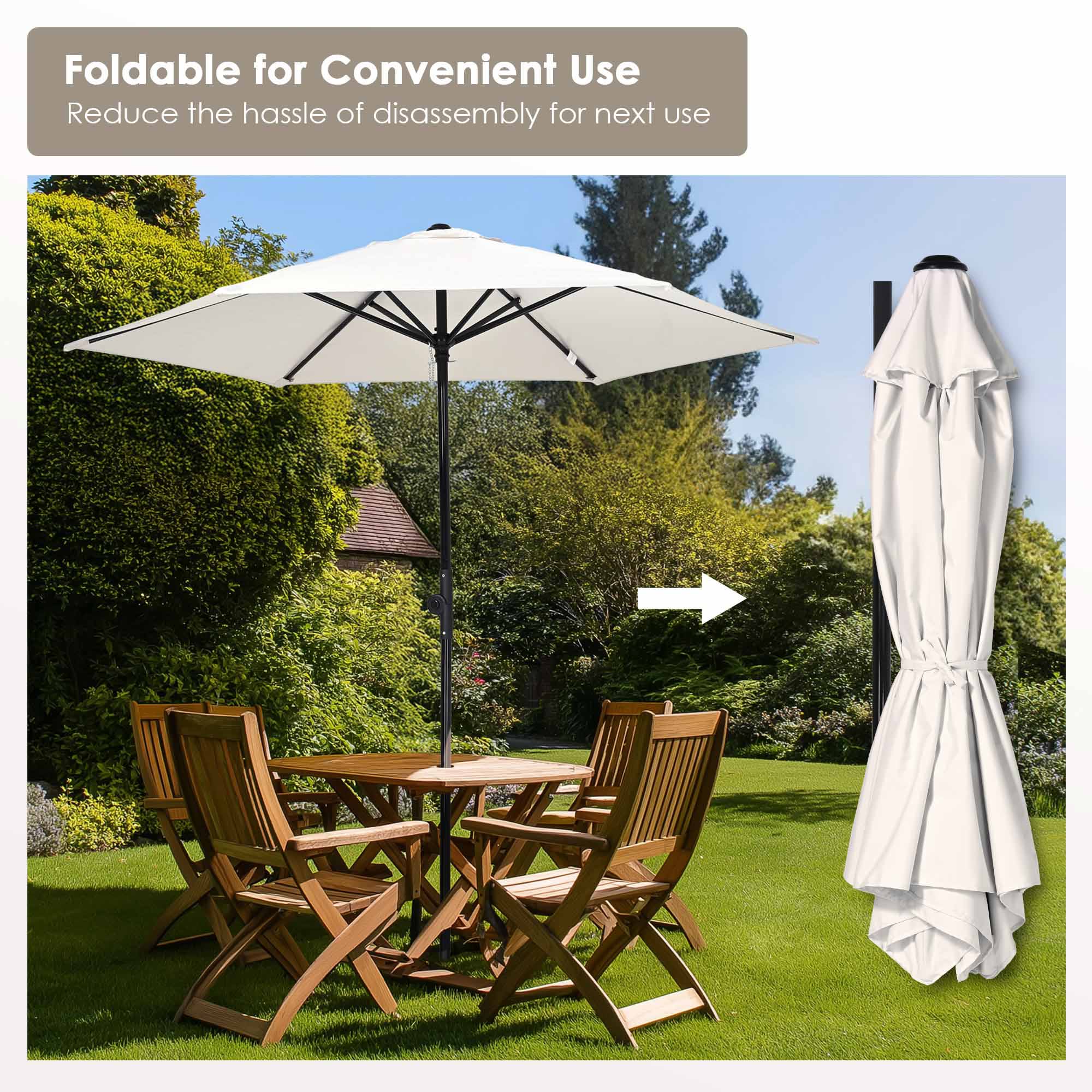 apluschoice patio umbrella AplusChoice 7.5 Ft Outdoor Patio Umbrella with Round Base for Yard Deck