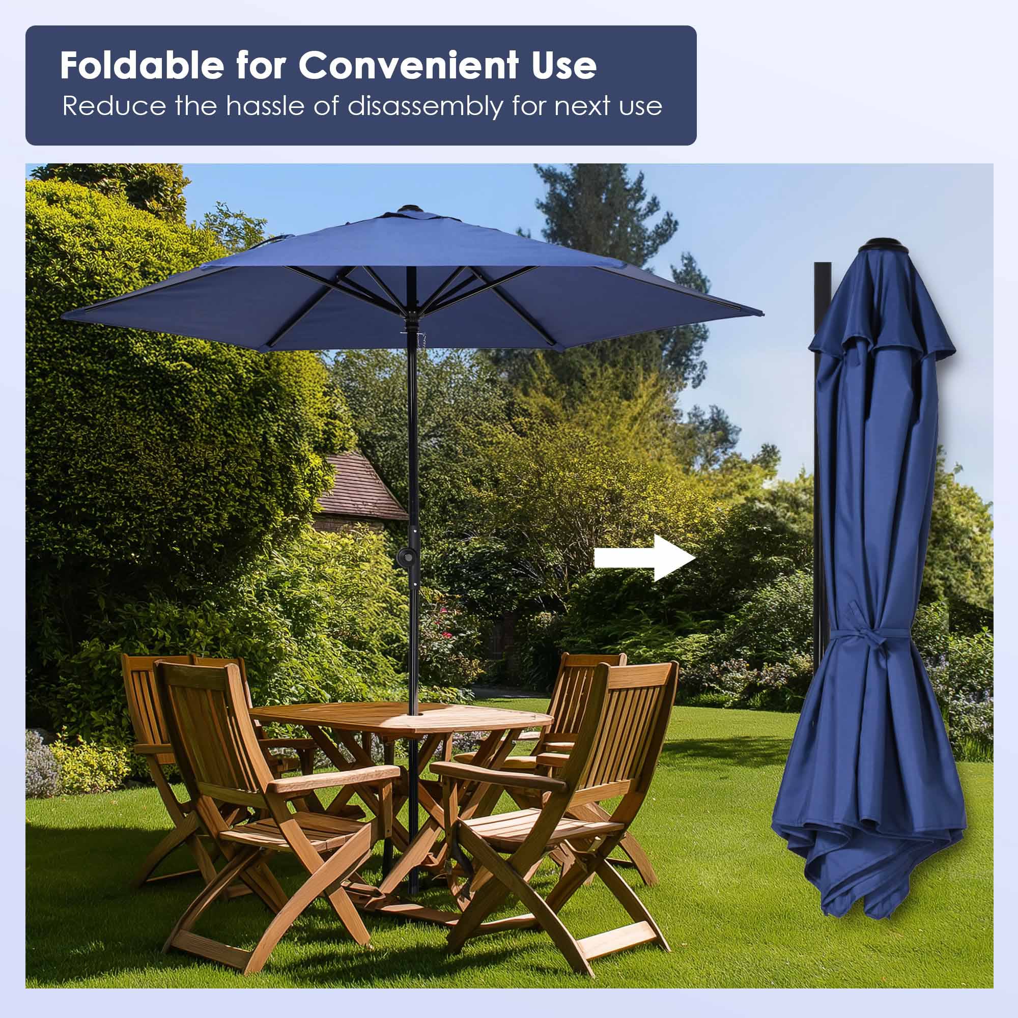 apluschoice patio umbrella AplusChoice 7.5 Ft Outdoor Patio Umbrella with Round Base for Yard Deck