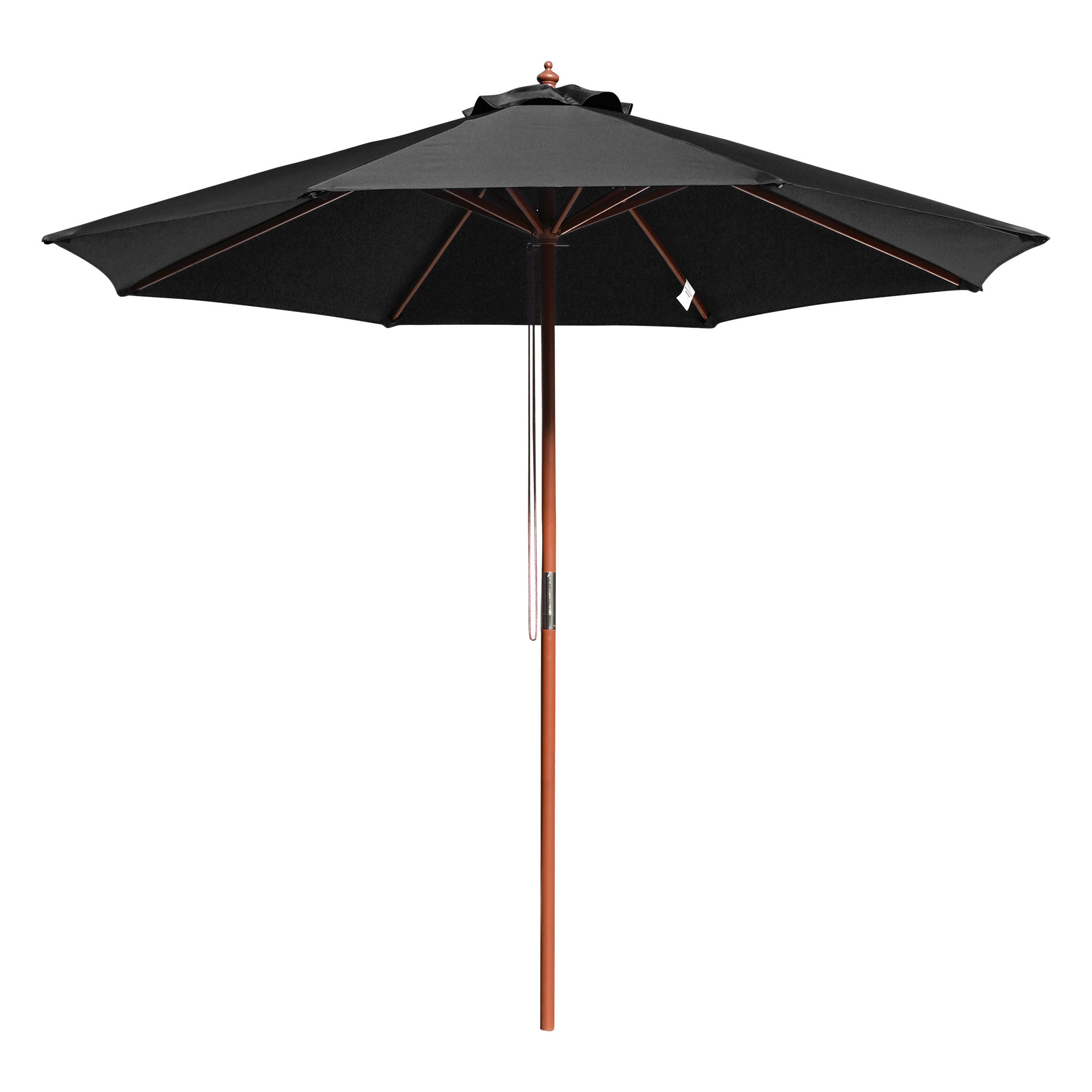 9' Ft 8 Ribs Patio Wood Umbrella Wooden Pole Outdoor Sunshade Market Garden Yard - Picture 11 of 55