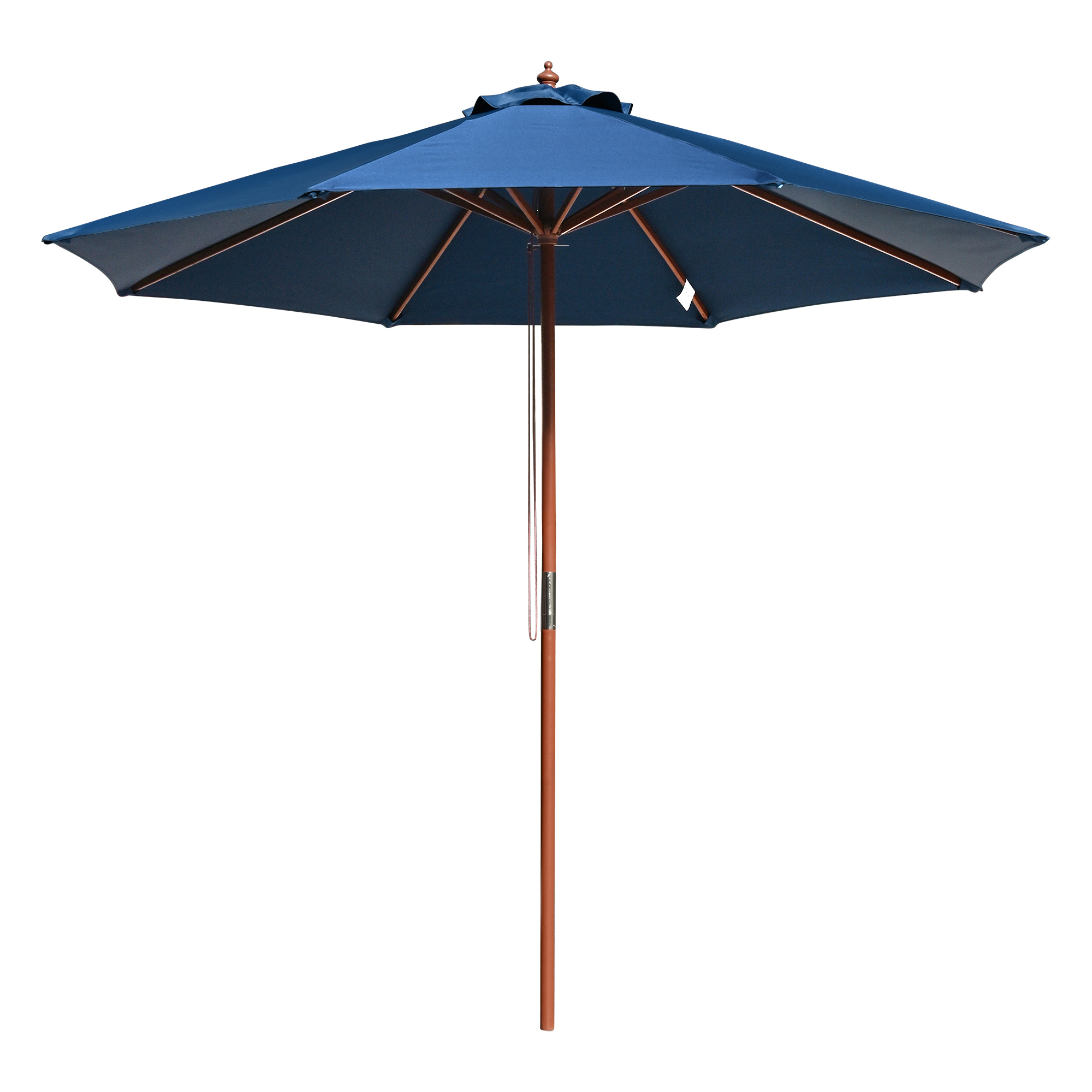 9' Ft 8 Ribs Patio Wood Umbrella Wooden Pole Outdoor Sunshade Market Garden Yard - Picture 31 of 55