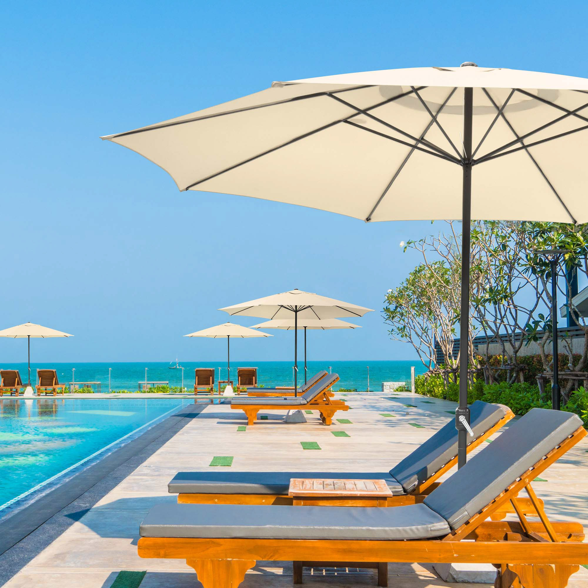 13' FT Sun Shade Patio Aluminum Umbrella UV30+ Outdoor Market Garden Beach Deck | eBay 13' FT Sun Shade Patio Aluminum Umbrella UV30+ Outdoor Market Garden Beach Deck | eBay