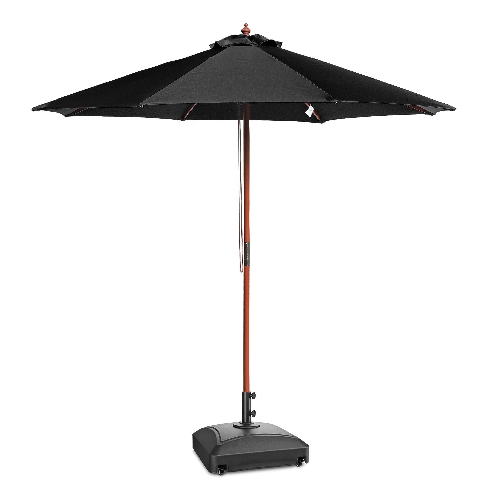 Aplus 9' Wood Outdoor Patio Umbrella with Base Included Wheels Stand - Picture 6 of 33