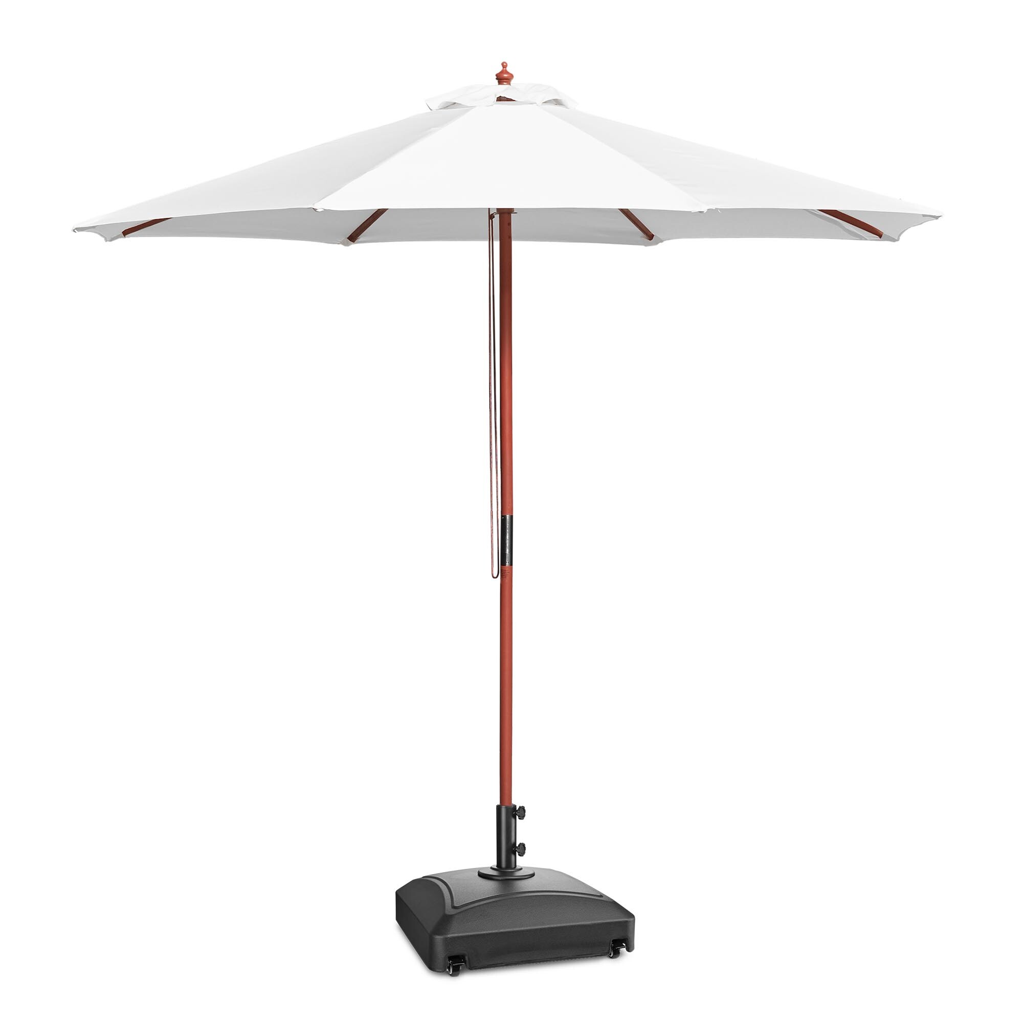 Aplus 9' Wood Outdoor Patio Umbrella with Base Included Wheels Stand - Picture 30 of 33