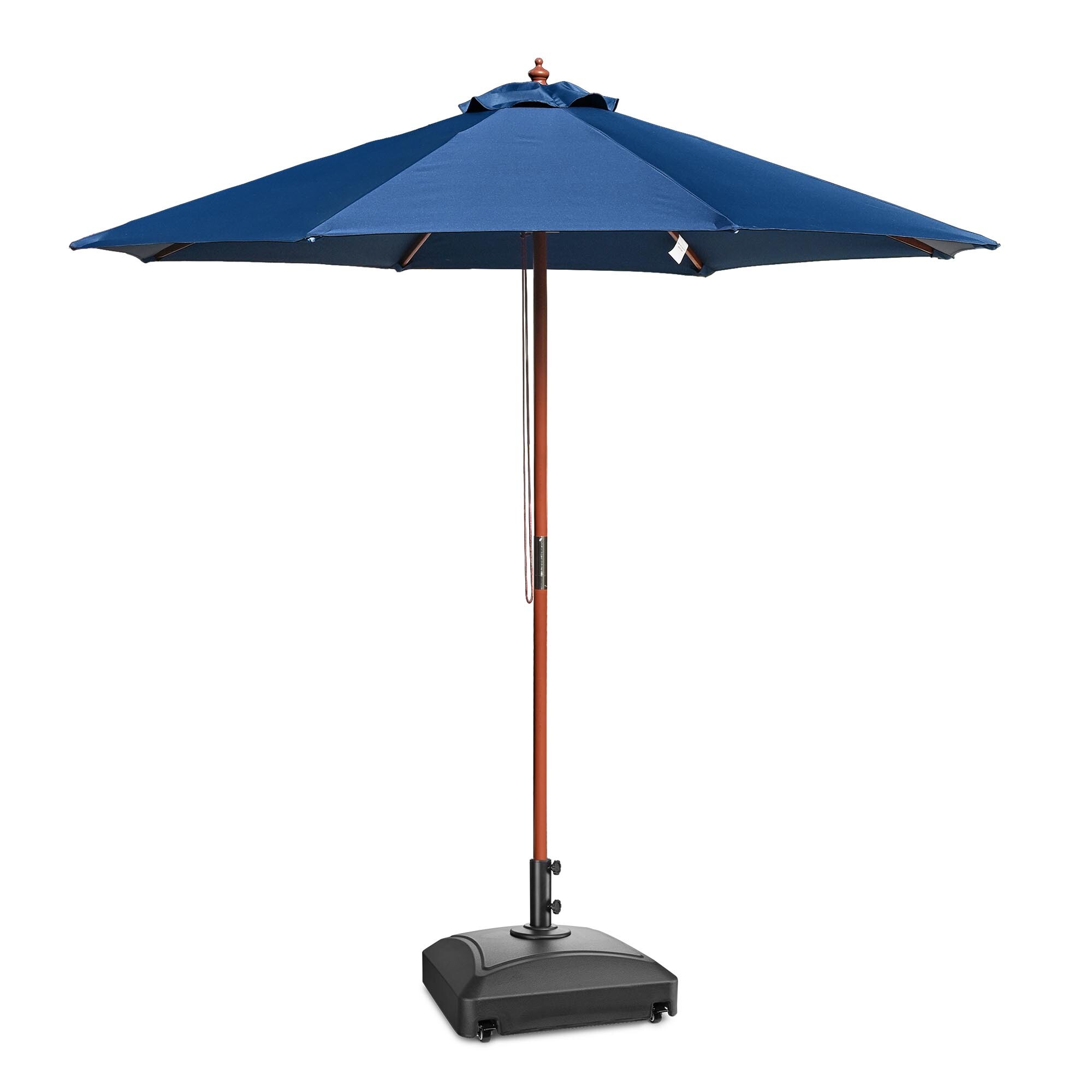 Aplus 9' Wood Outdoor Patio Umbrella with Base Included Wheels Stand - Picture 18 of 33
