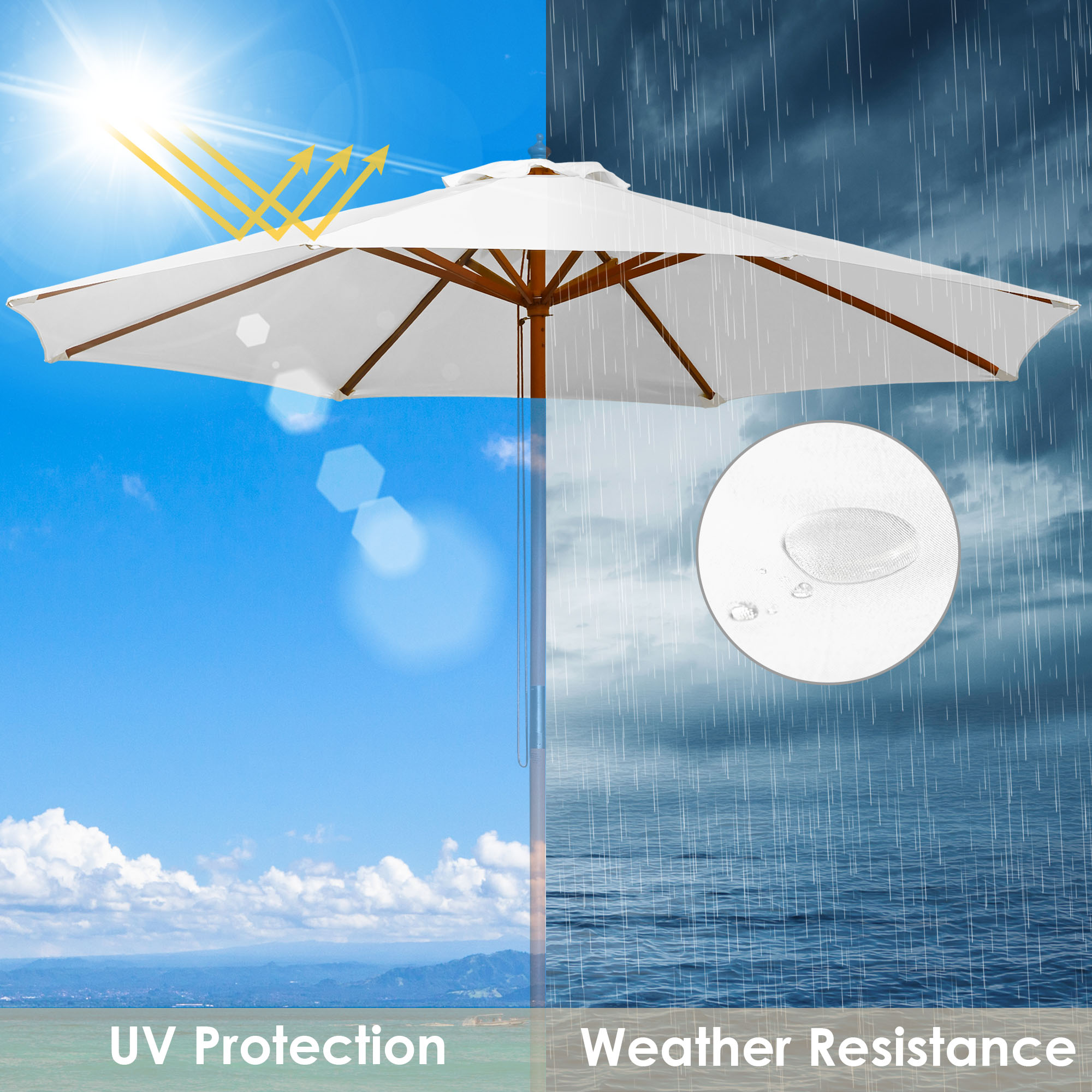 Apluschoice 9 Ft Patio Umbrella Canopy Top Cover Replacement 8-Rib Outdoor Yard - Picture 54 of 61
