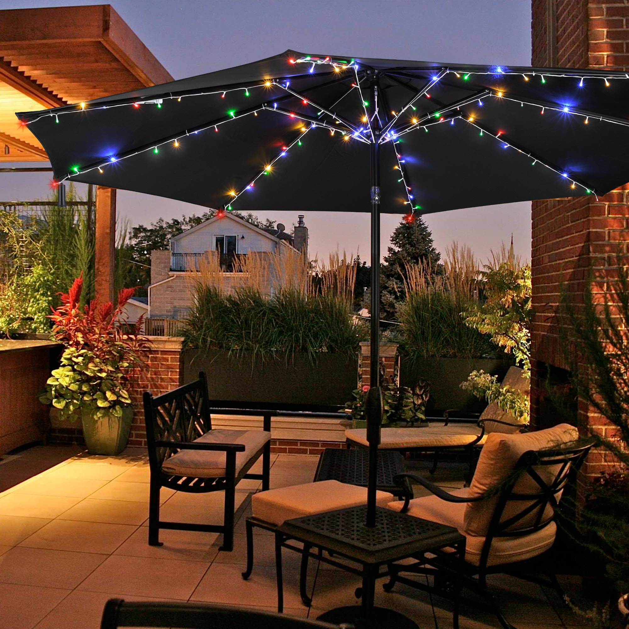 cantilever hanging patio solid umbrella BLUU 10 FT Patio Offset Umbrella Outdoor Cantilever Umbrella Hanging U