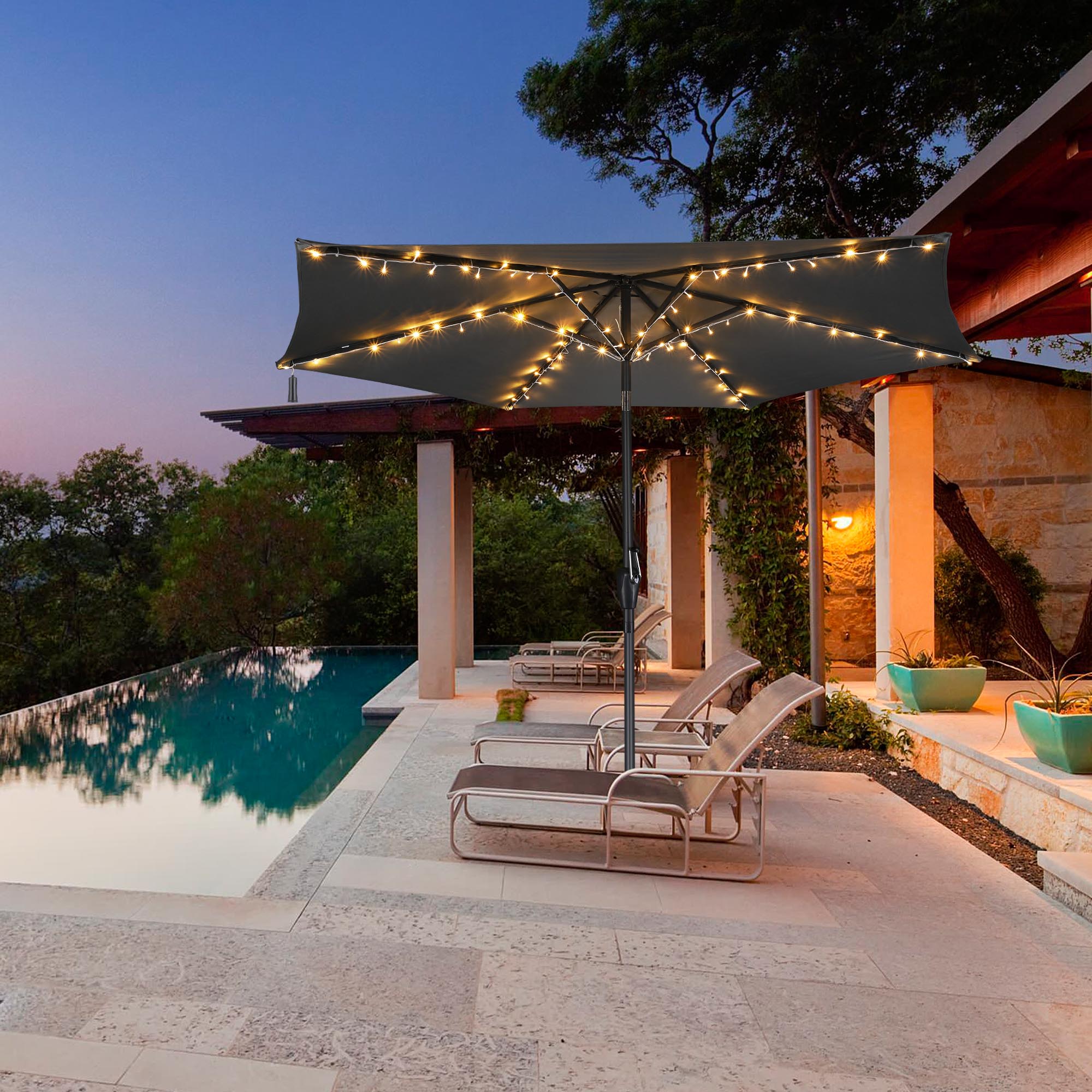 30LED Solar String Light Fit 6-Rib 8ft 9ft Aluminum Outdoor Patio Umbrella - Picture 8 of 11