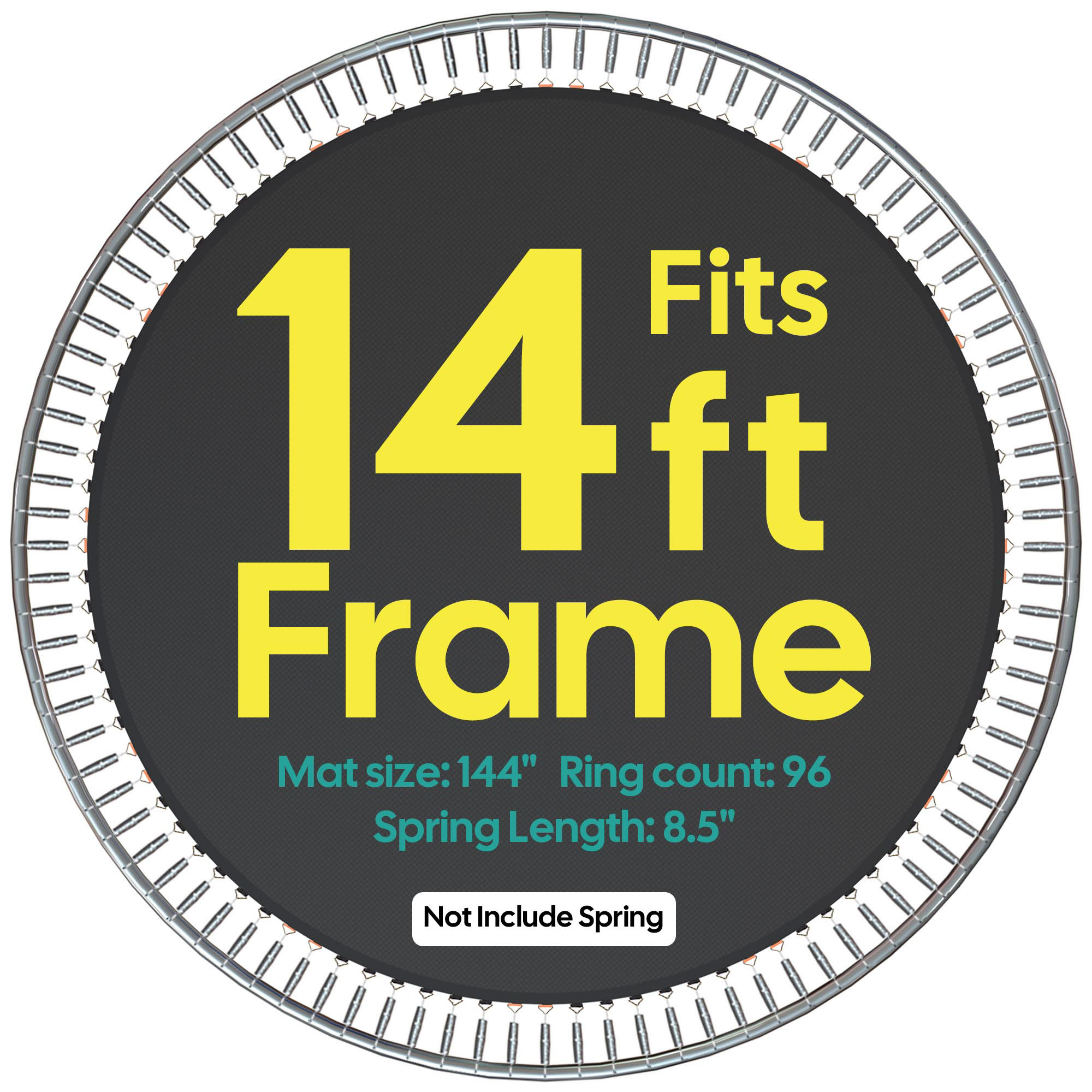 12' 13' 14' 15' Round Trampoline Mat Replacement 72-96 Rings 5.5" 7" 8.5" Spring - Picture 23 of 30