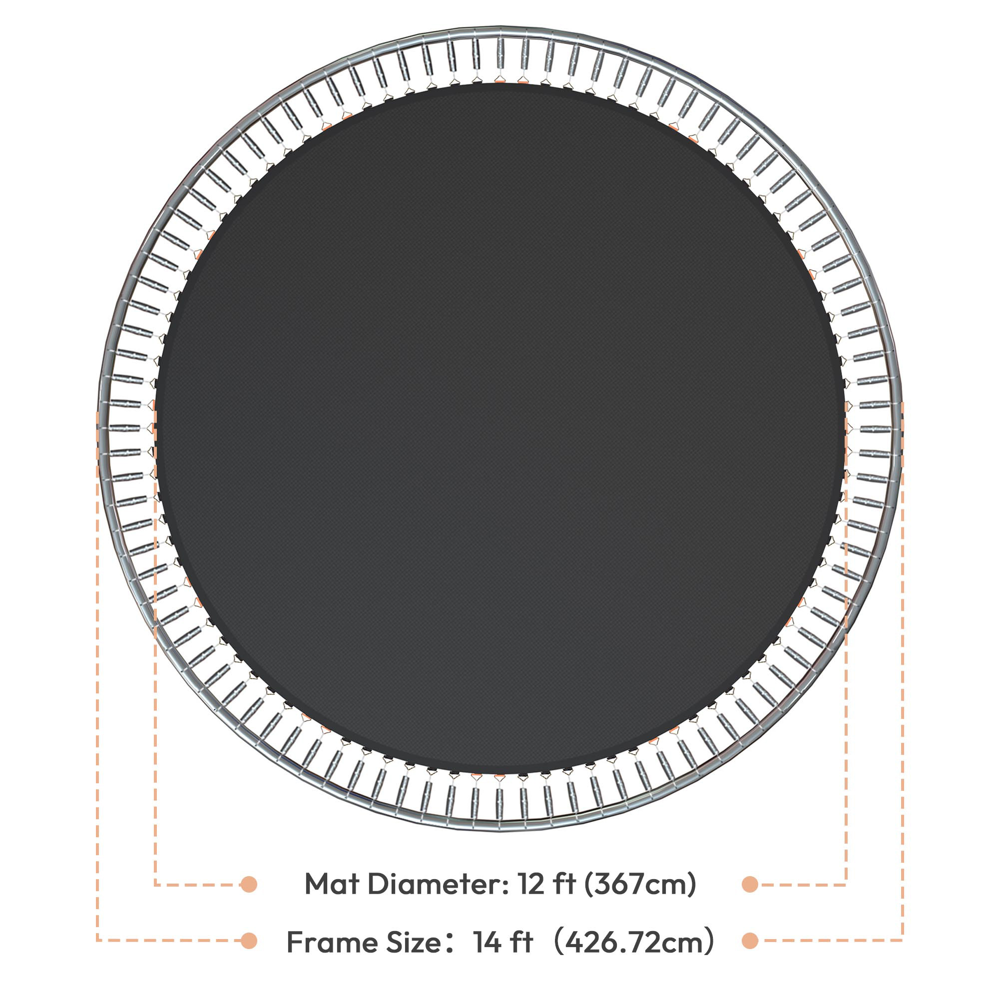 12' 13' 14' 15' Round Trampoline Mat Replacement 72-96 Rings 5.5" 7" 8.5" Spring - Picture 22 of 30