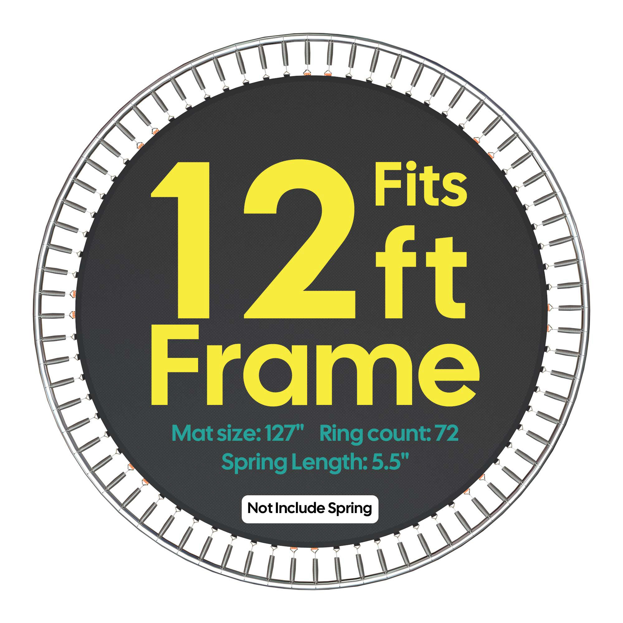 12' 13' 14' 15' Round Trampoline Mat Replacement 72-96 Rings 5.5" 7" 8.5" Spring - Picture 10 of 30