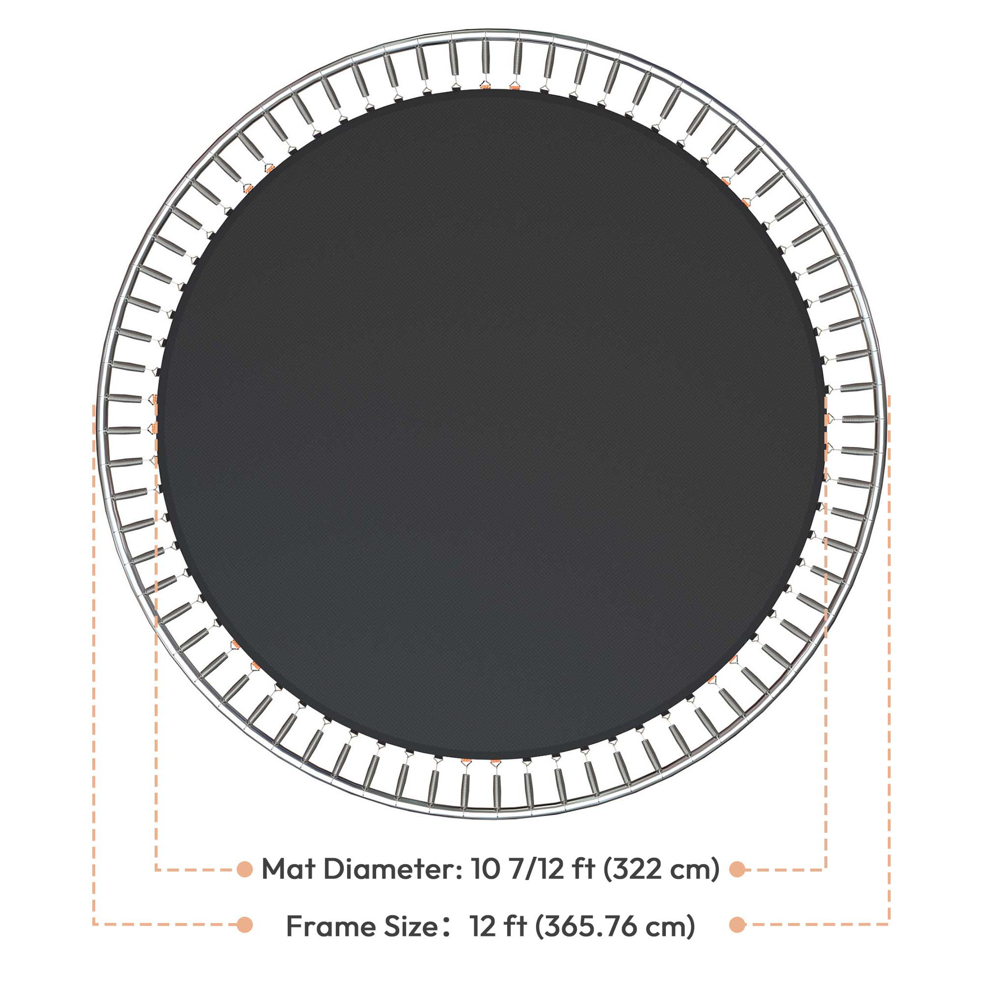 12' 13' 14' 15' Round Trampoline Mat Replacement 72-96 Rings 5.5" 7" 8.5" Spring - Picture 7 of 30