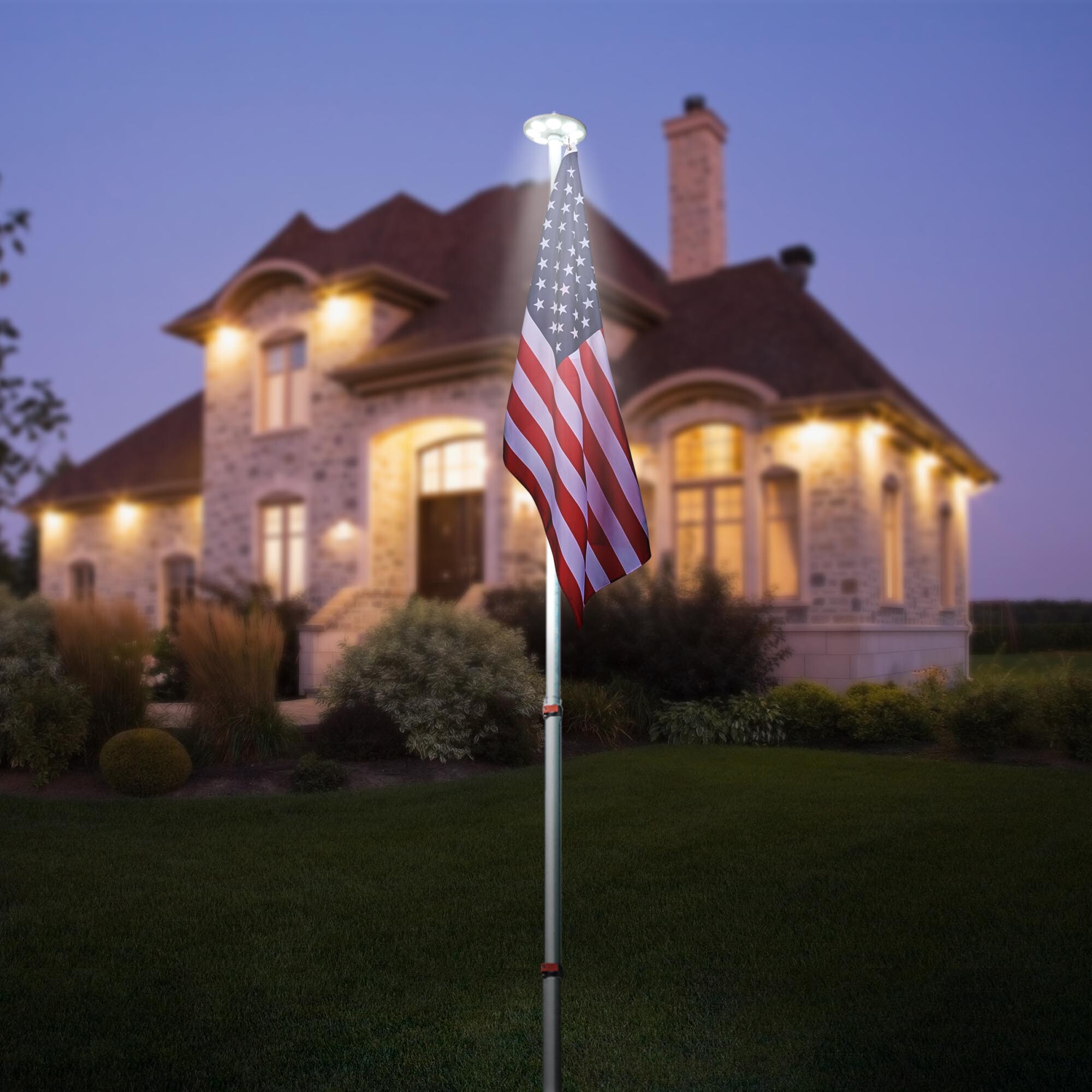 Apluschoice EZ GO Aluminum RV Flag Pole Kit with Solar Light for Camping - Picture 17 of 25