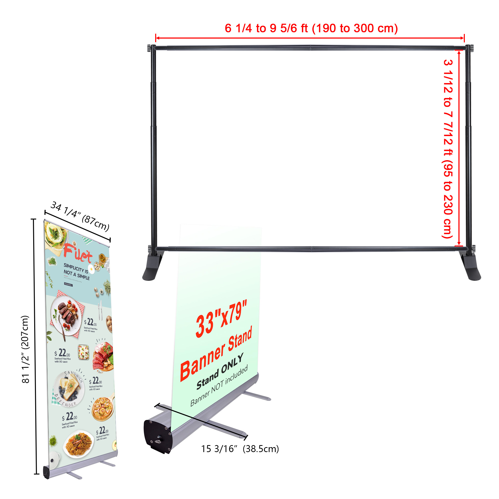 InstaHibit 8x10 Fuß Hintergrund Ständer & Roll Up Banner Ständer Kit Messe Veranstaltungen - Bild 2 von 9
