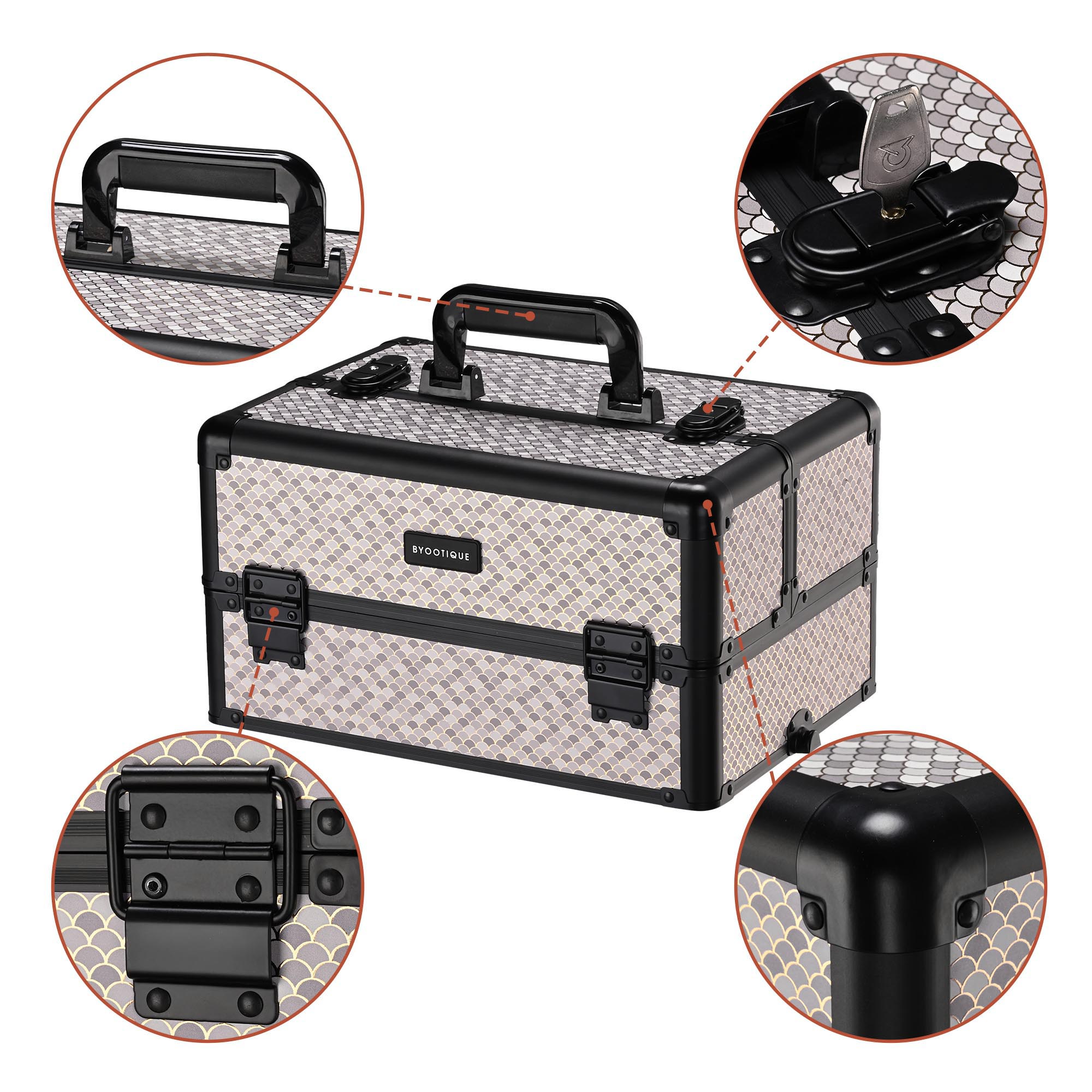 Byootique Valigetta Treno Trucco Rotante 4in1 Professionale da Viaggio - Foto 10 di 20