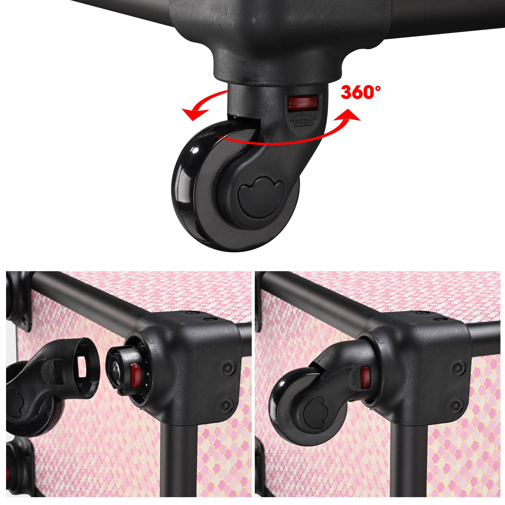 Byootique Valigetta Treno Trucco Rotante 4in1 Professionale da Viaggio - Foto 12 di 20