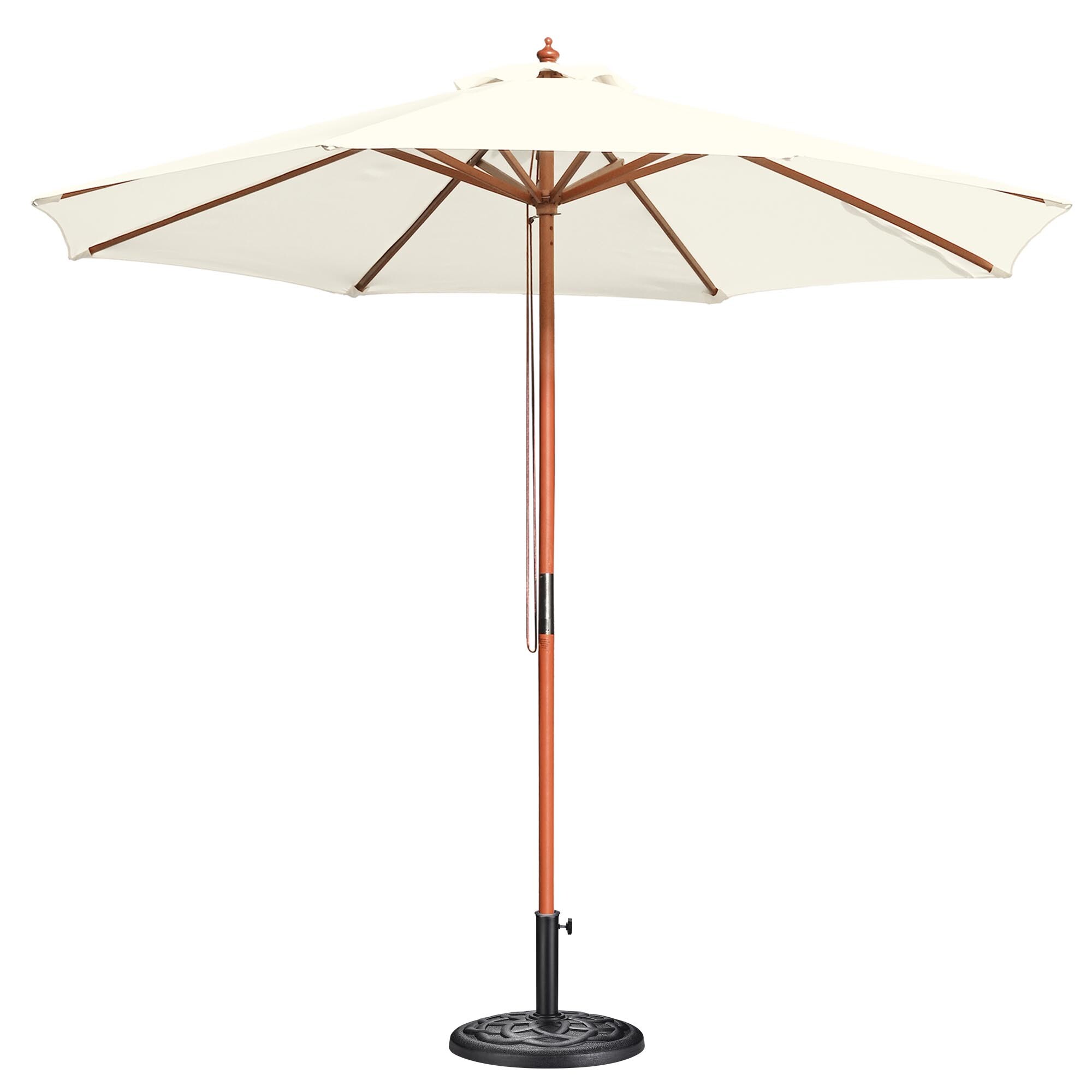 black and tan striped patio umbrella The Resort Market Umbrella