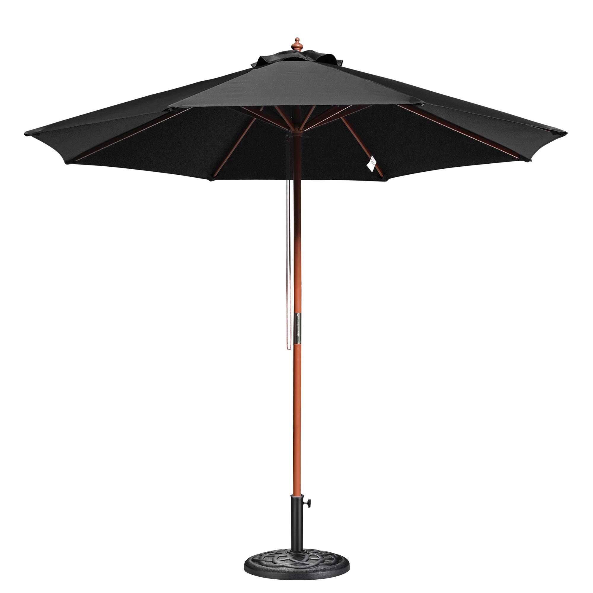 apluschoice patio umbrella AplusChoice 9' Solid Wooden Patio Umbrella with Retro Base Outdoor Event  Rental