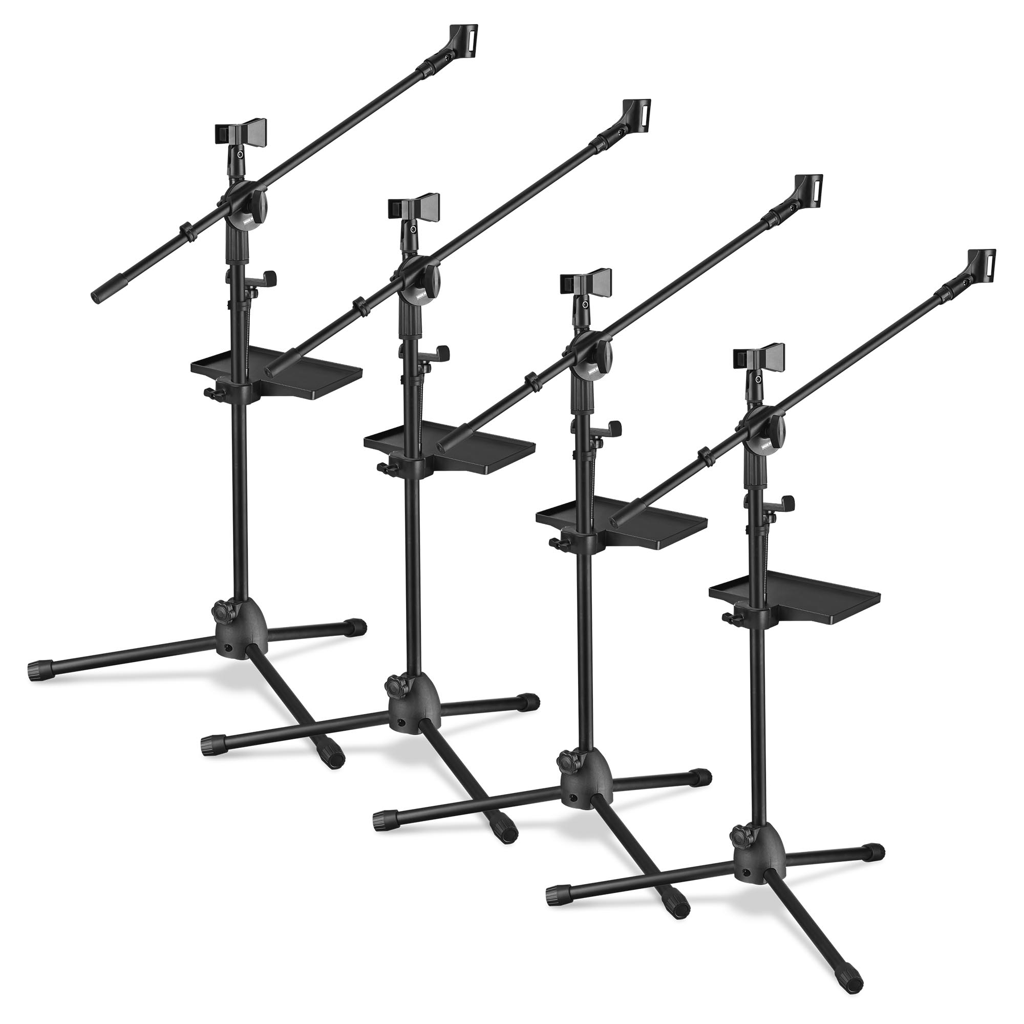 Xcceries 4 PCS Mic Stand with Tray 31"- 53" Flexible Height Tripod Base Podcast