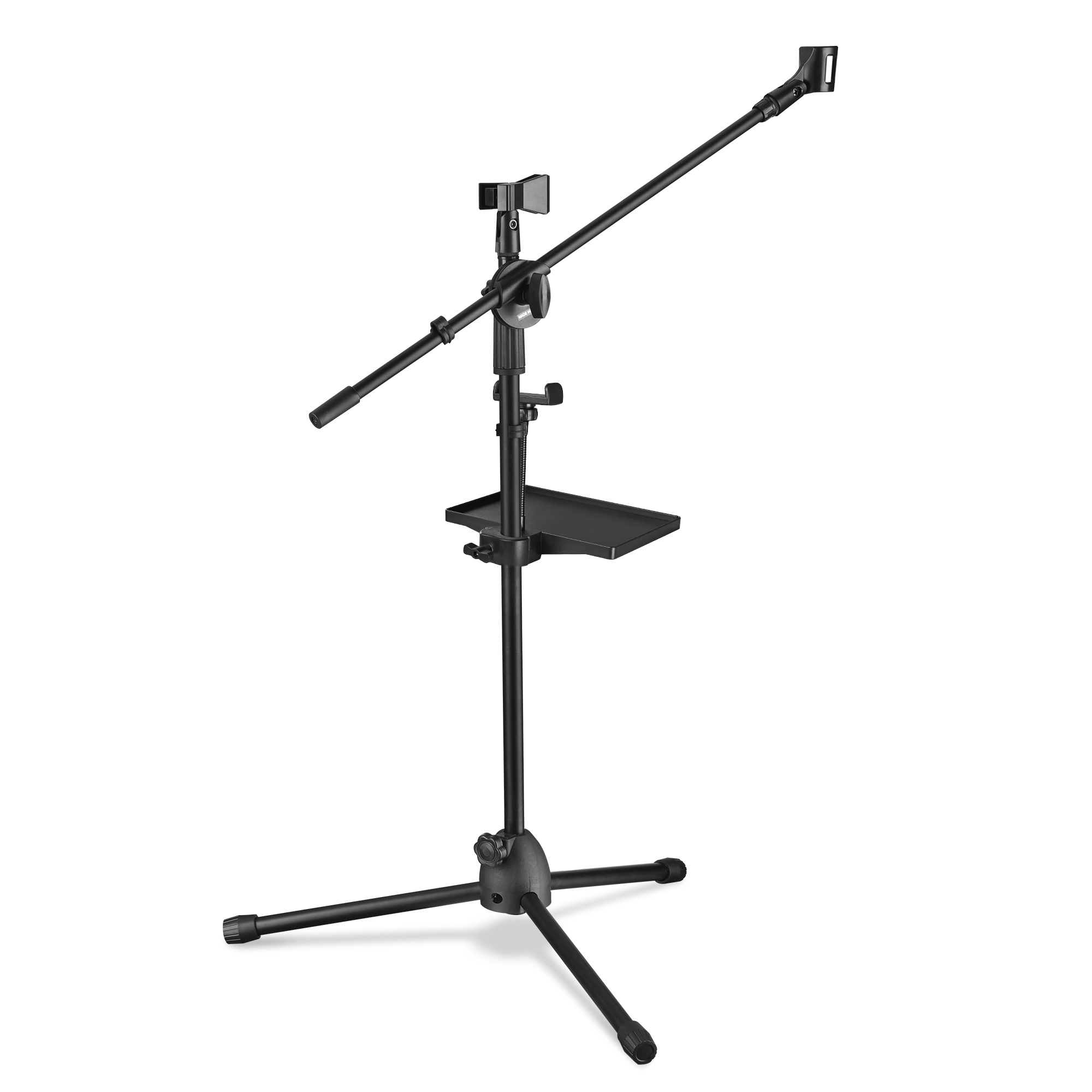 Xcceries Mic Stand with Tray 31"- 53" Flexible Height Tripod Base Podcast Studio